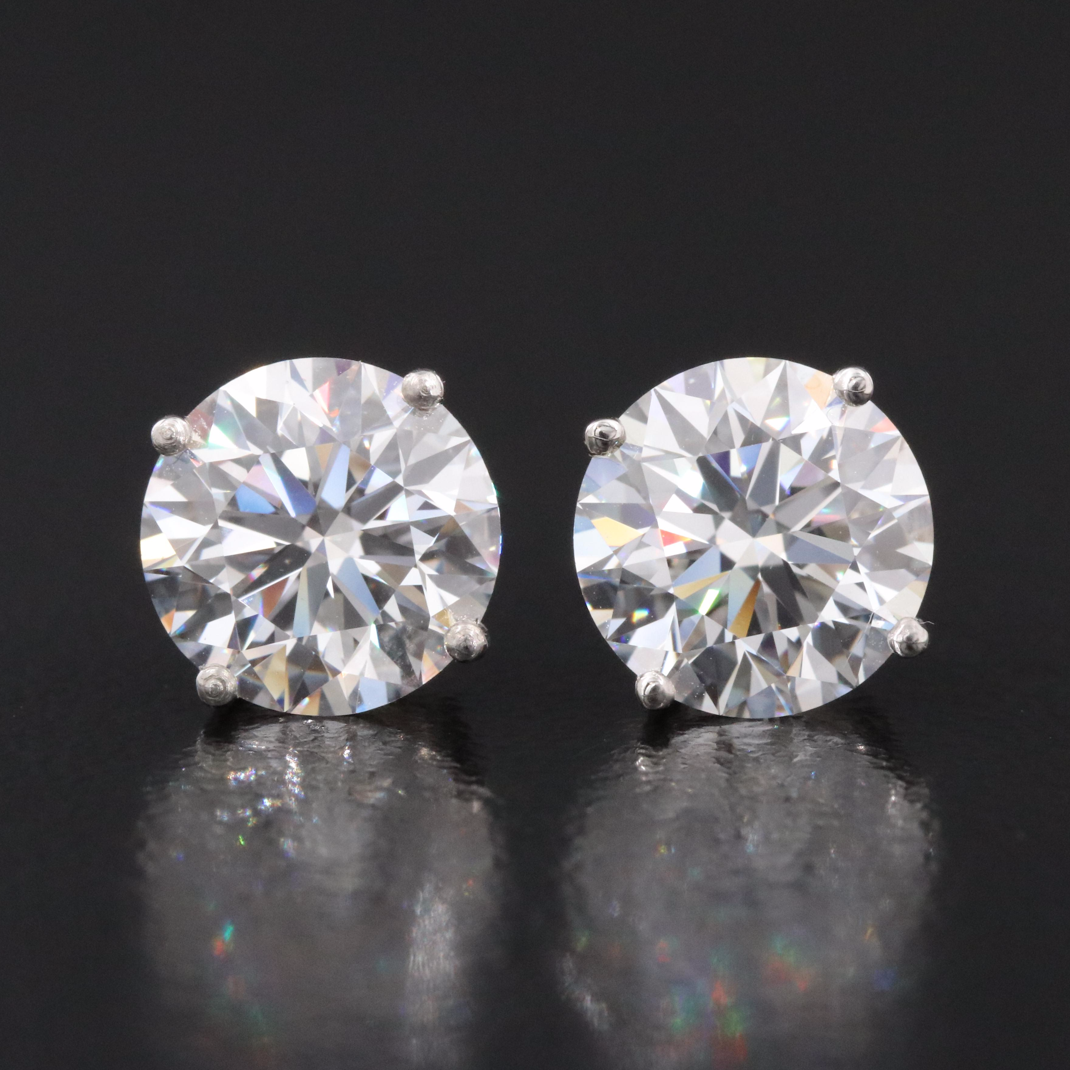 Platinum 4.11 CTW Lab Grown Diamond Stud Earrings with IGI Reports