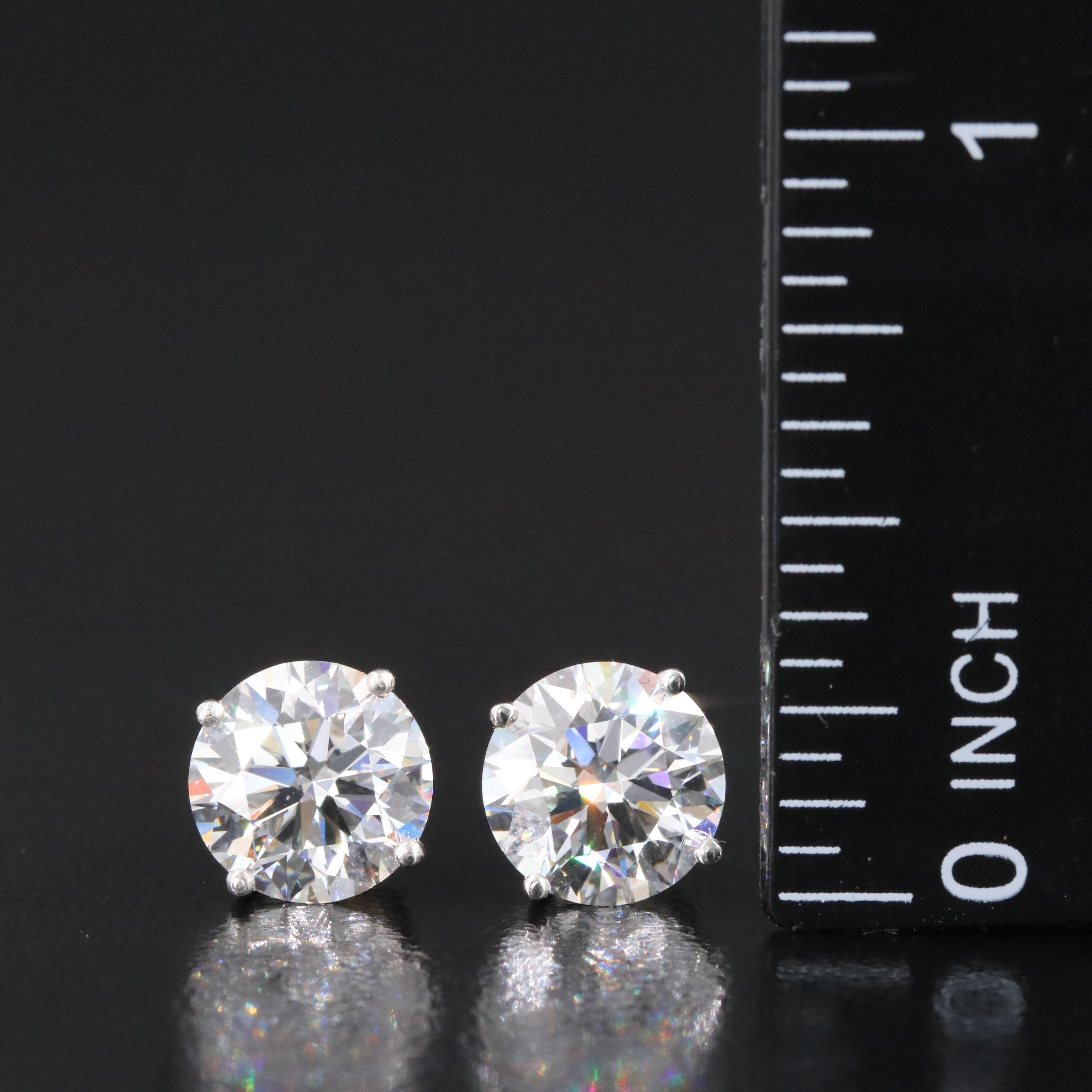 Platinum 4.11 CTW Lab Grown Diamond Stud Earrings with IGI Reports