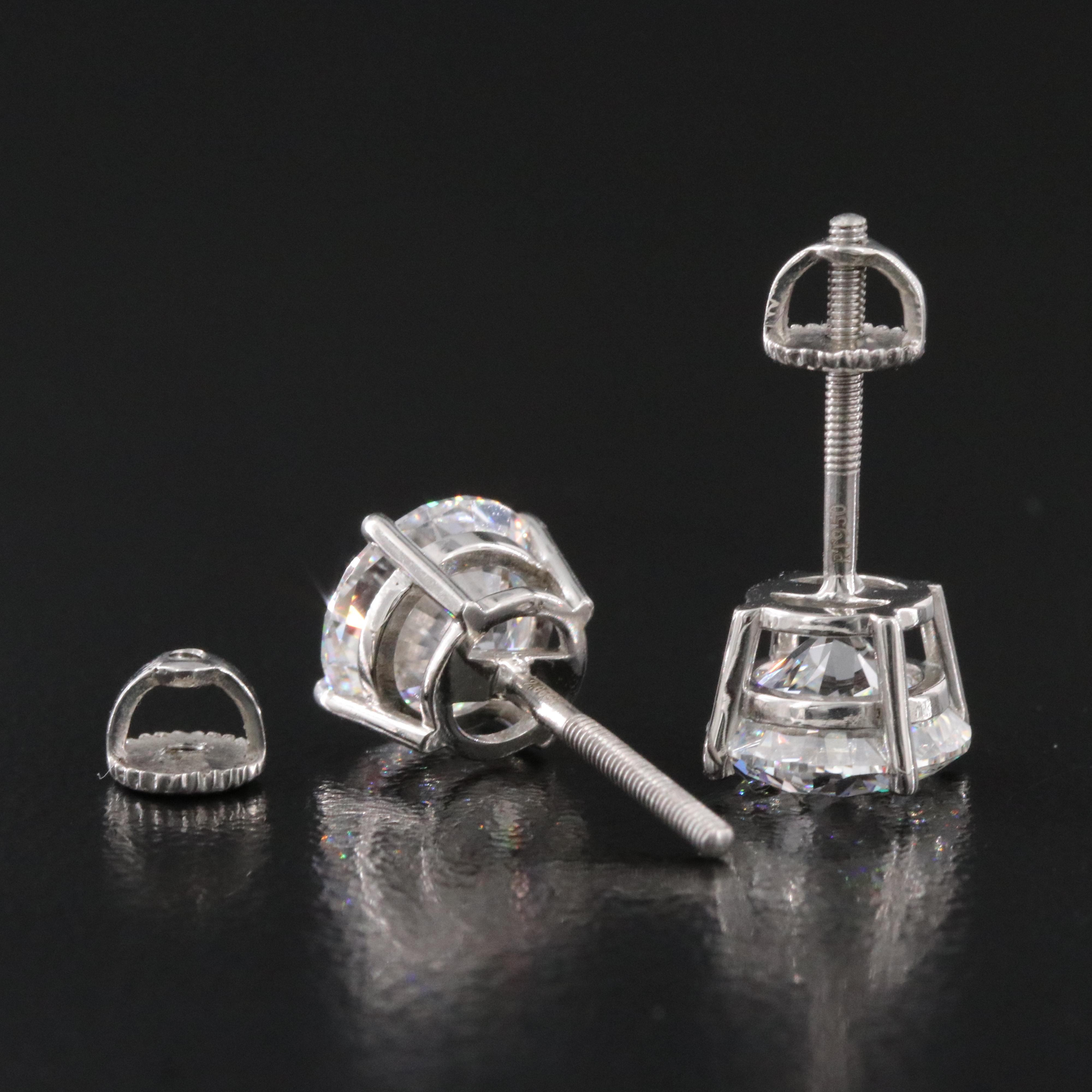 Platinum 4.11 CTW Lab Grown Diamond Stud Earrings with IGI Reports
