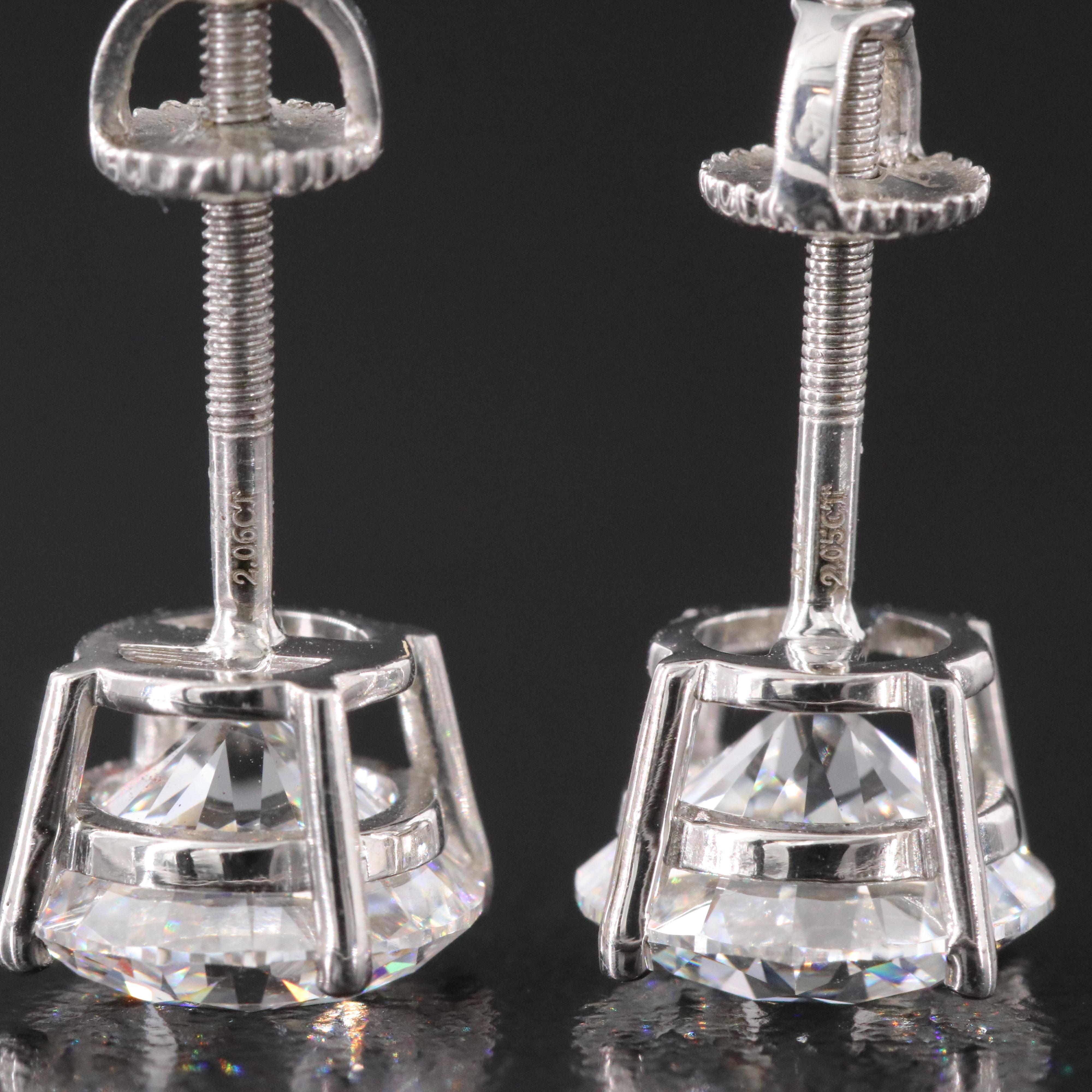 Platinum 4.11 CTW Lab Grown Diamond Stud Earrings with IGI Reports