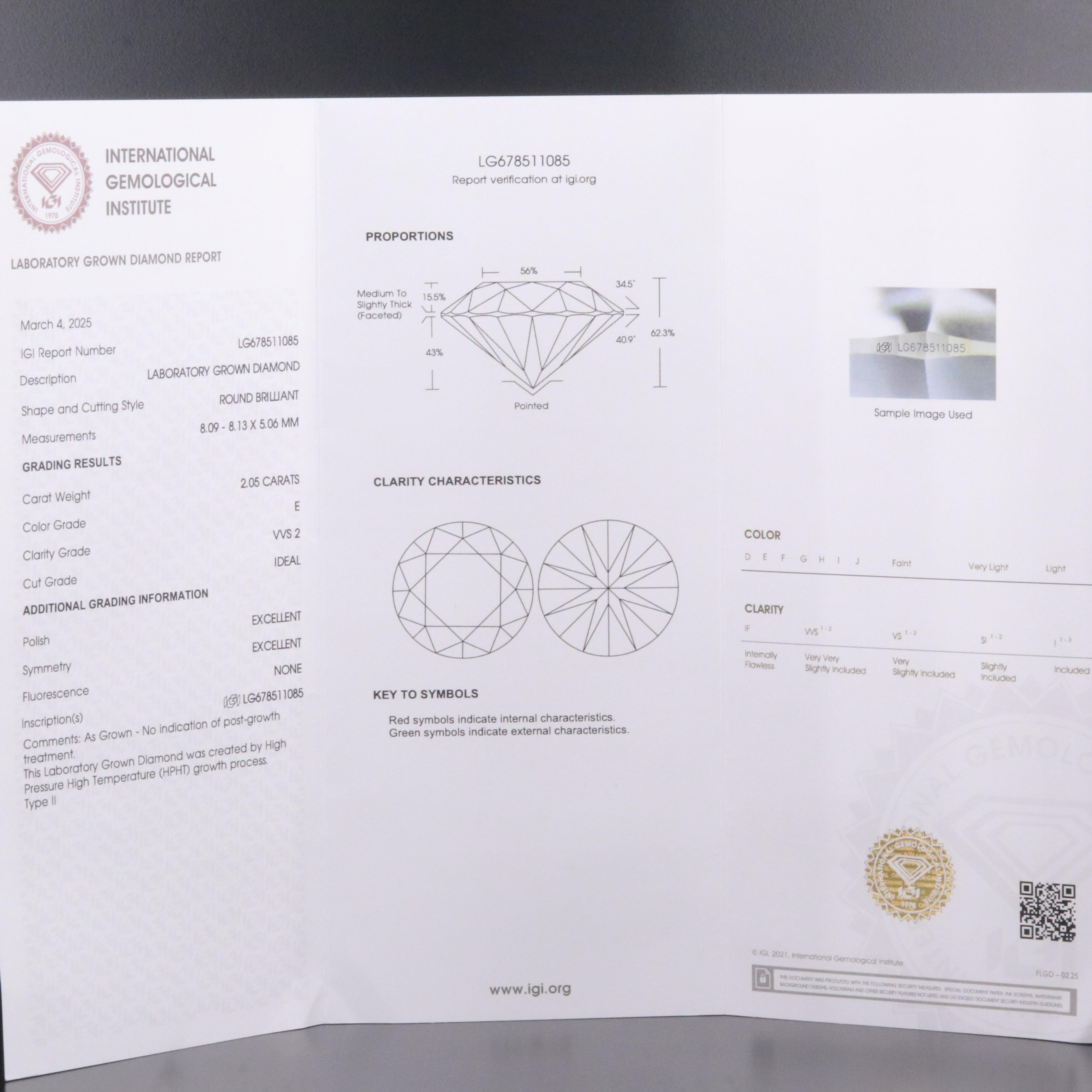 Platinum 4.11 CTW Lab Grown Diamond Stud Earrings with IGI Reports