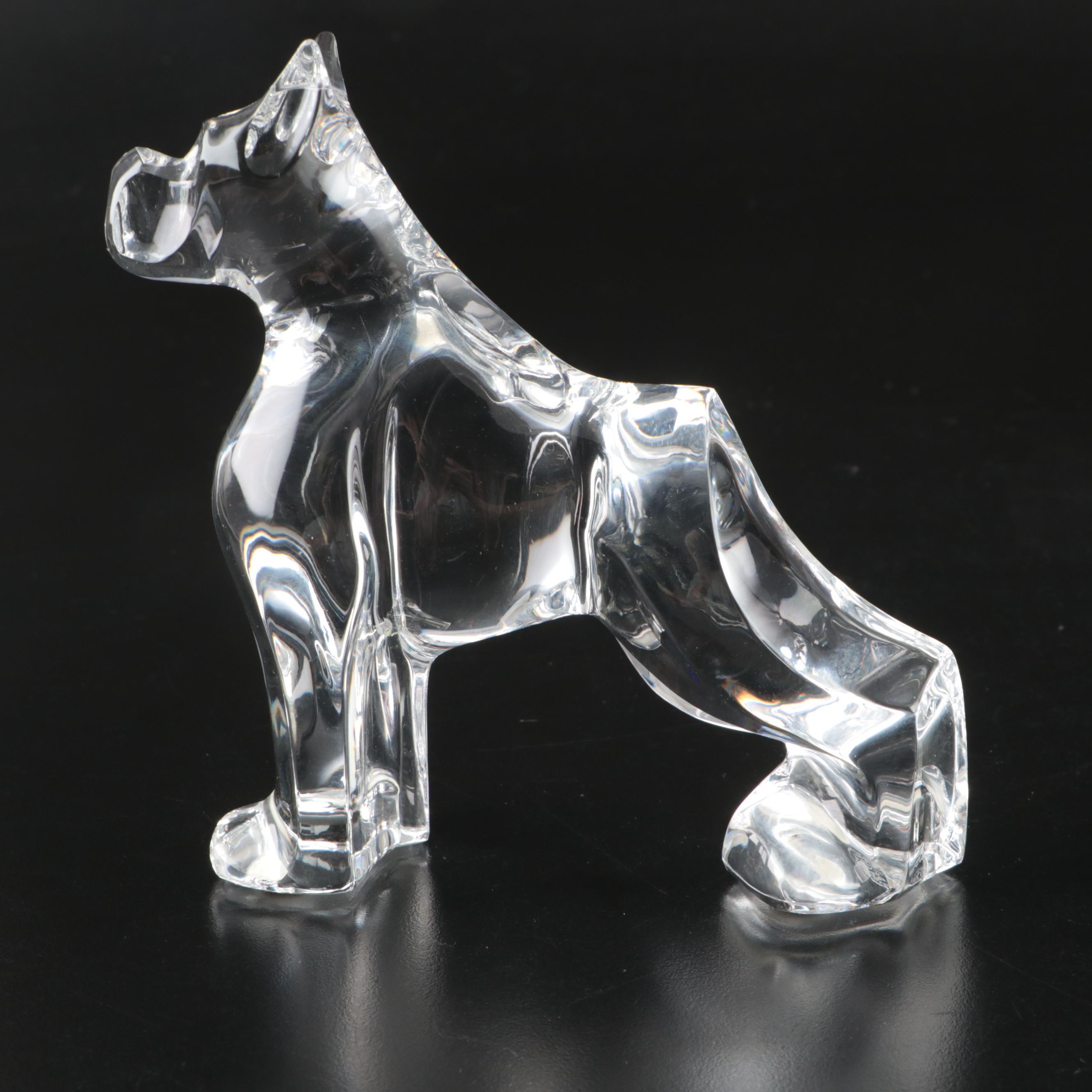 Baccarat Crystal Boxer Dog