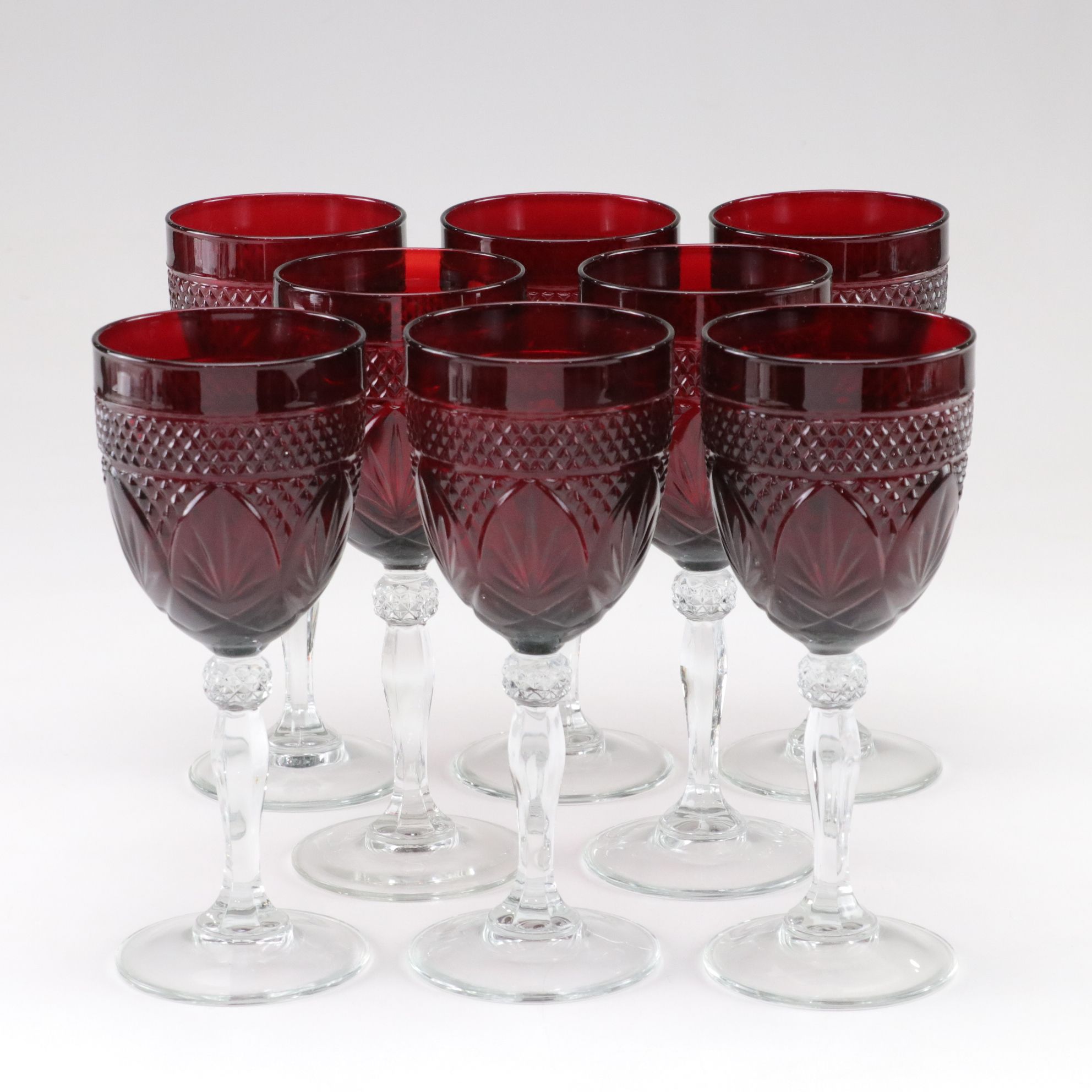 Cristal D'Arques Durand "Ruby Red" Crystal Water Goblets
