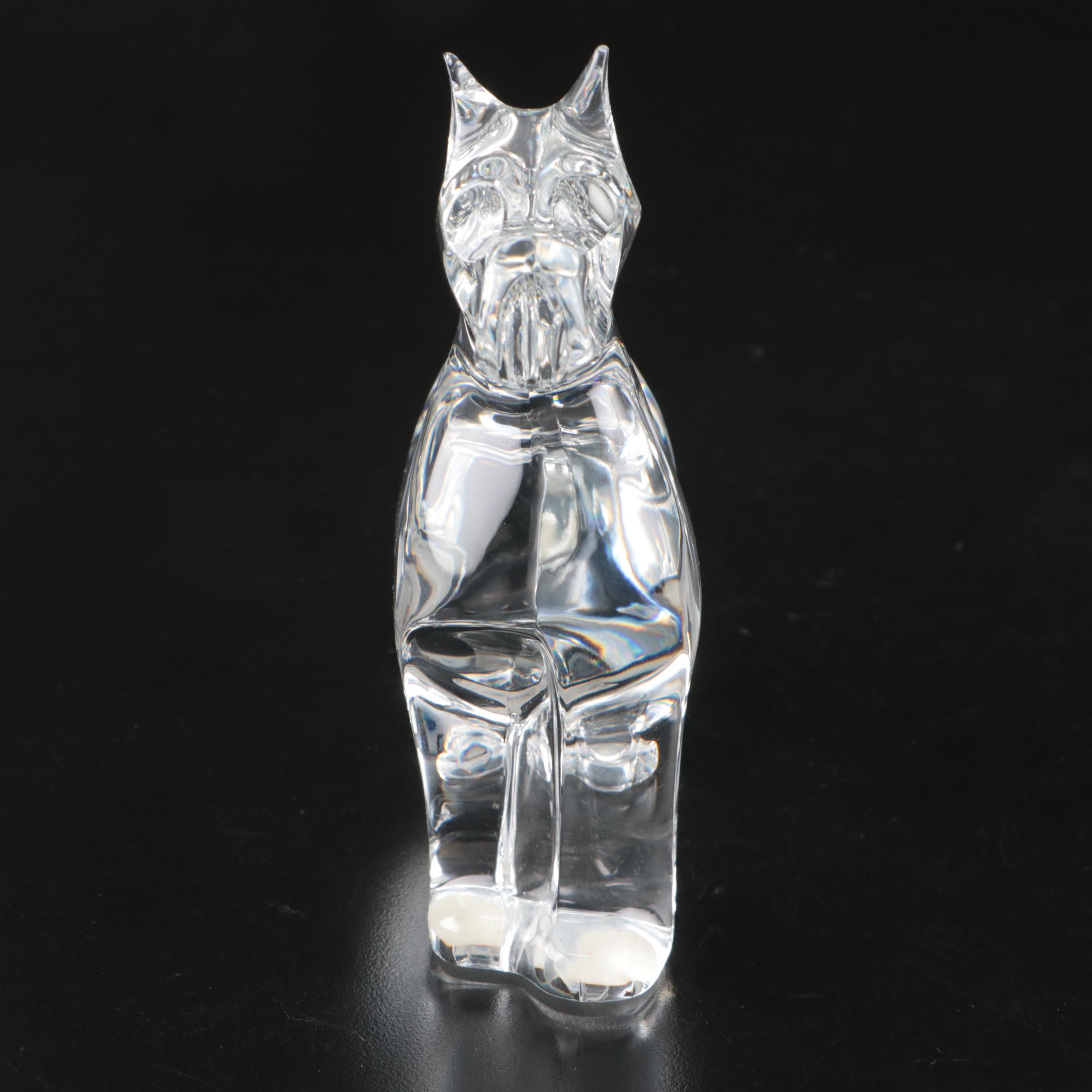 Baccarat Crystal Boxer Dog