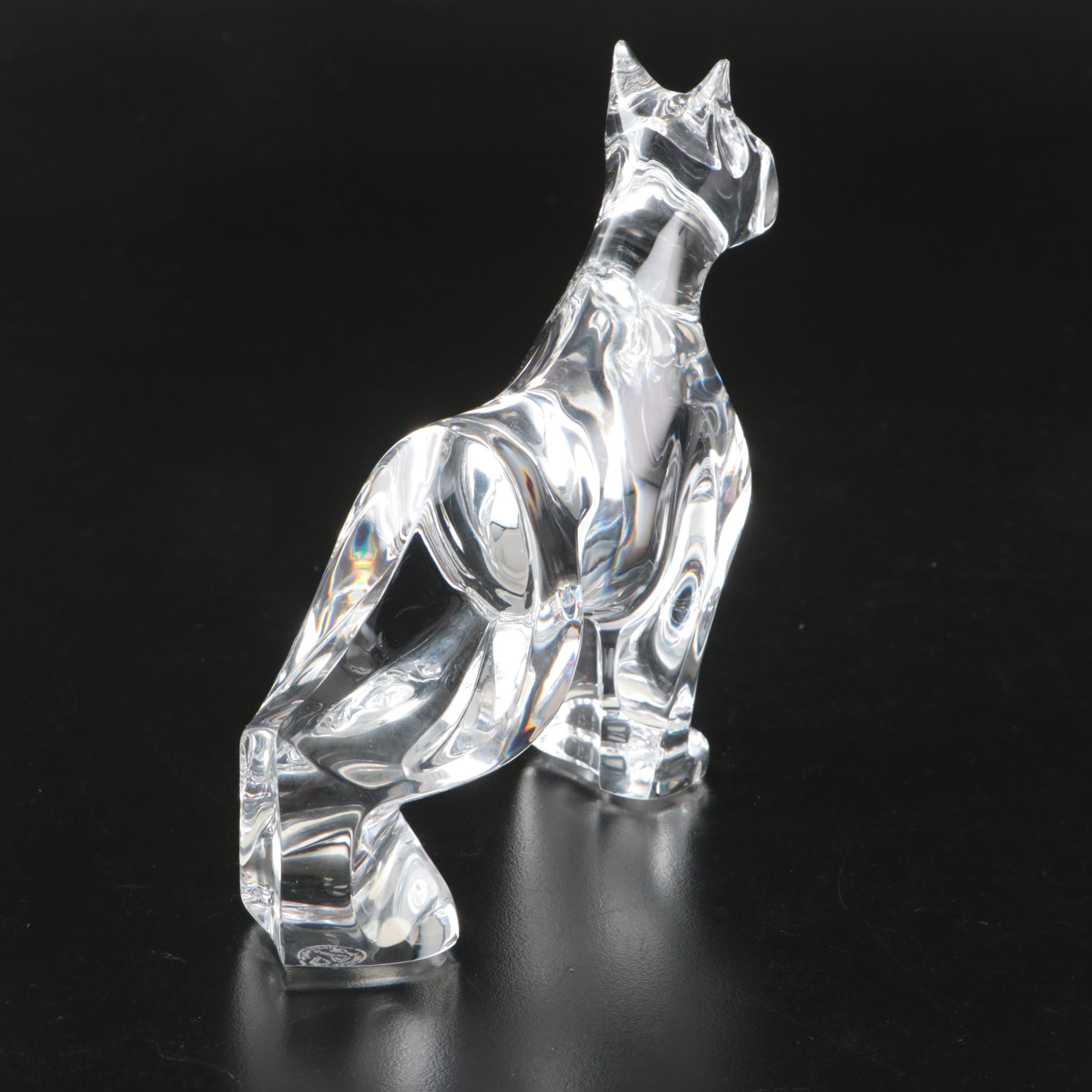 Baccarat Crystal Boxer Dog