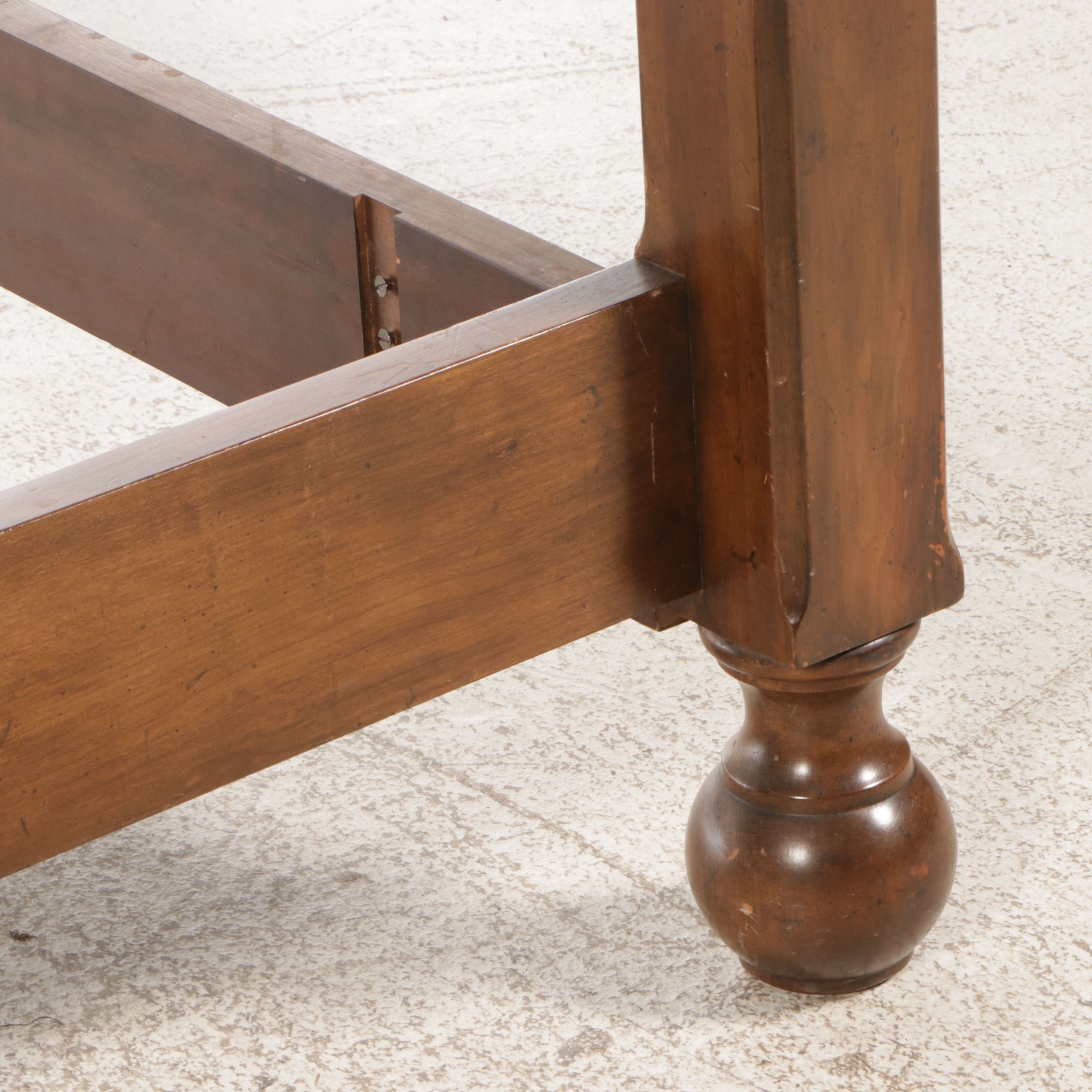 Baker Furniture Cherry Barley Twist Four-Poster Texas King Size Bed Frame