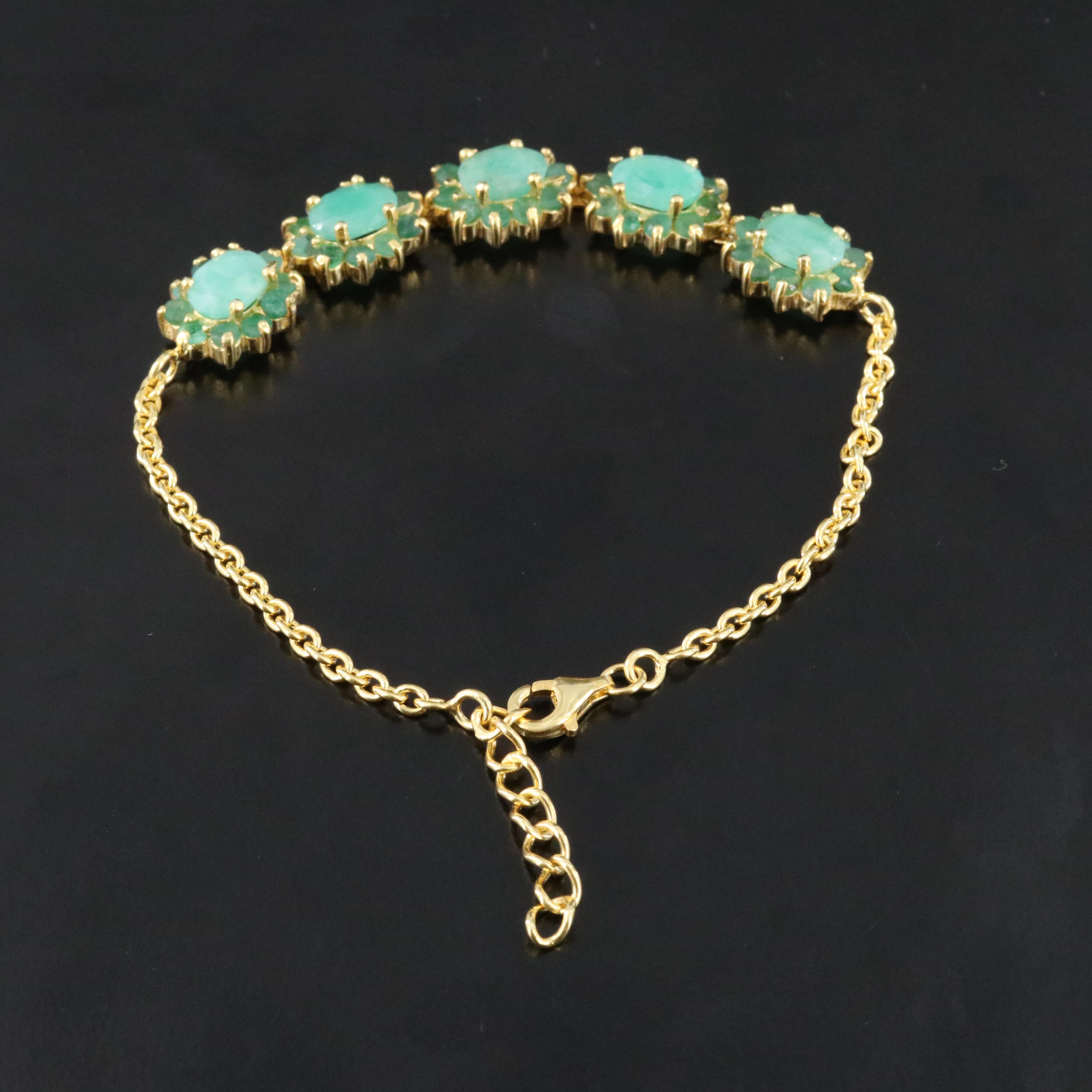 Sterling Silver Emerald Bracelet