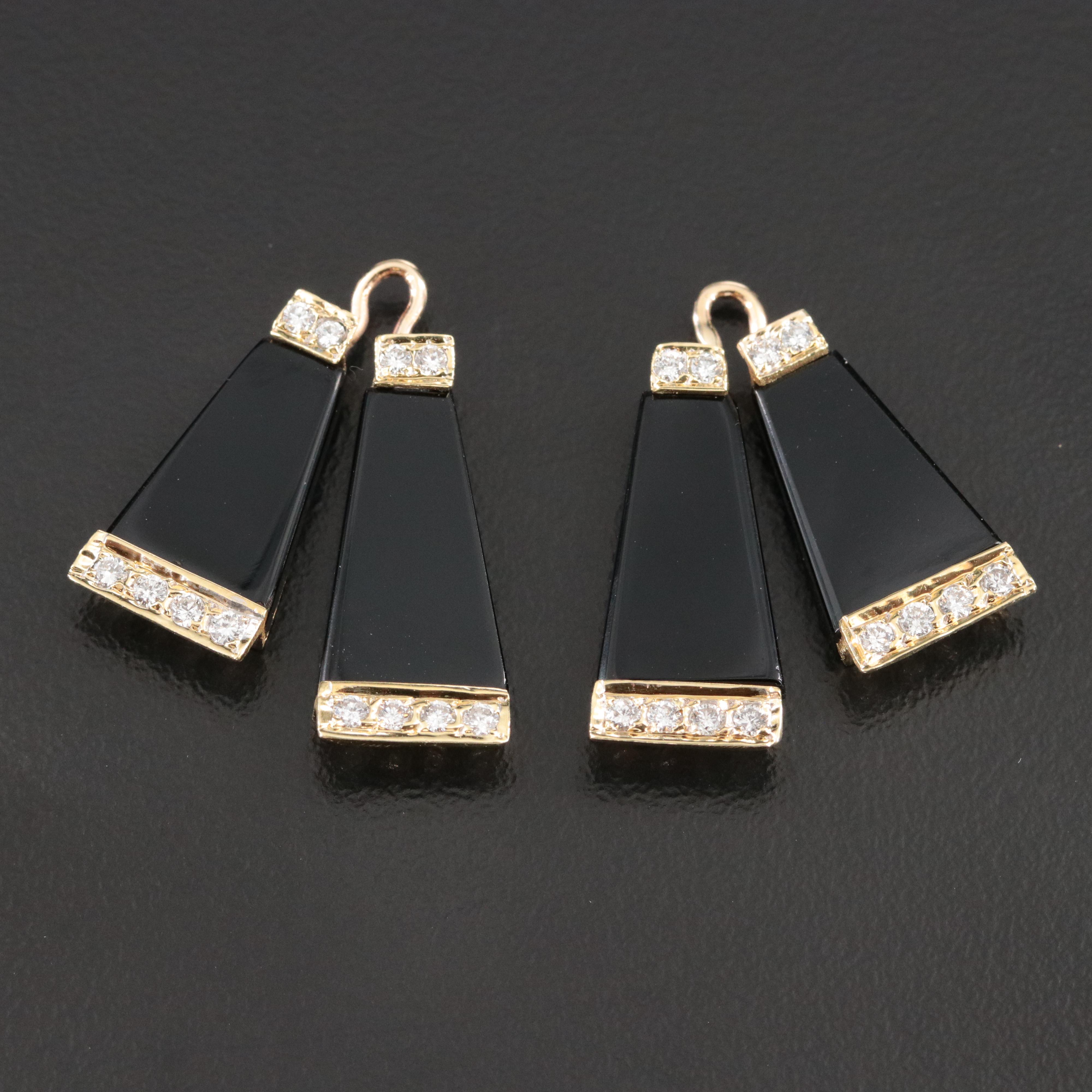 14K Black Onyx and 0.48 CTW Diamond Earring Enhancers