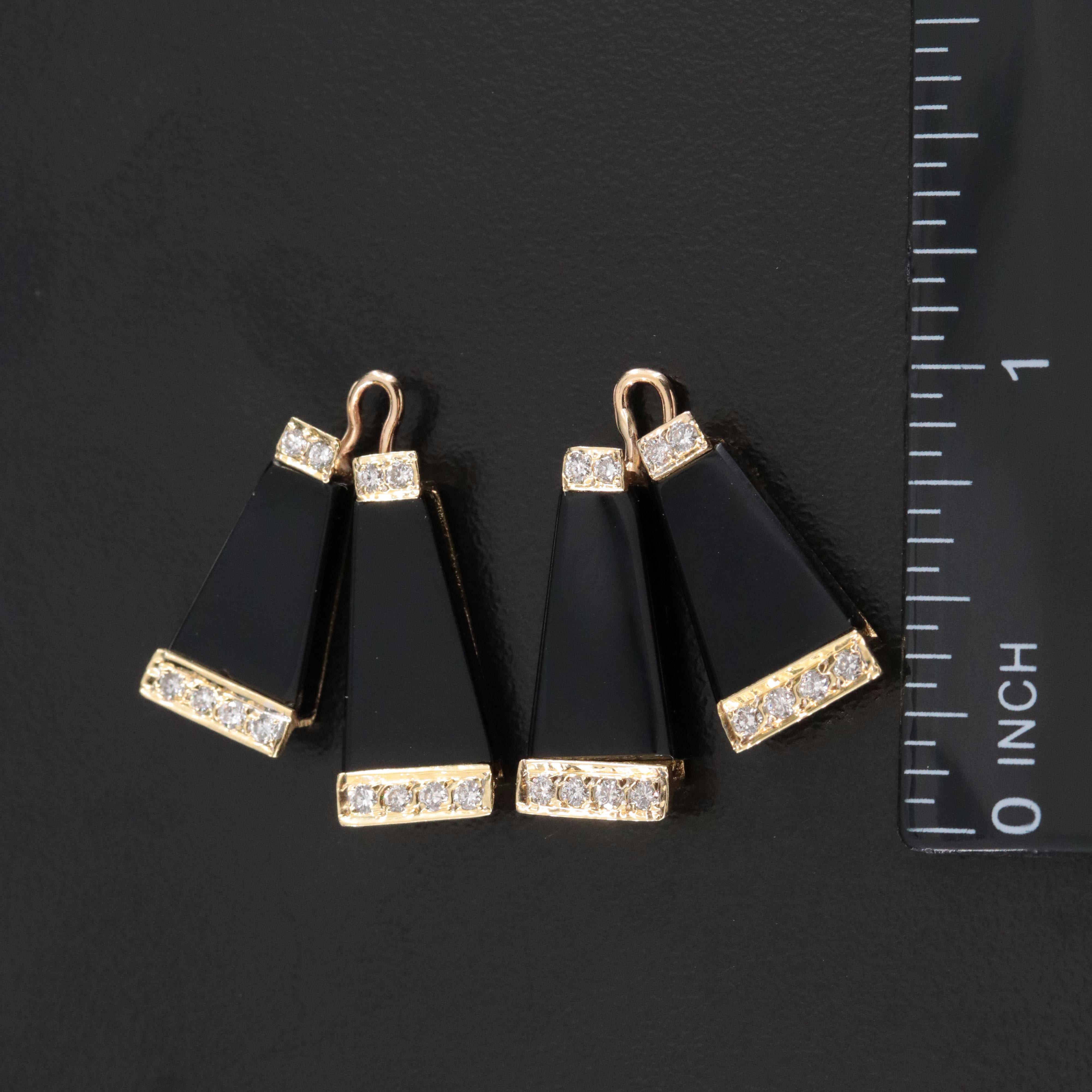 14K Black Onyx and 0.48 CTW Diamond Earring Enhancers