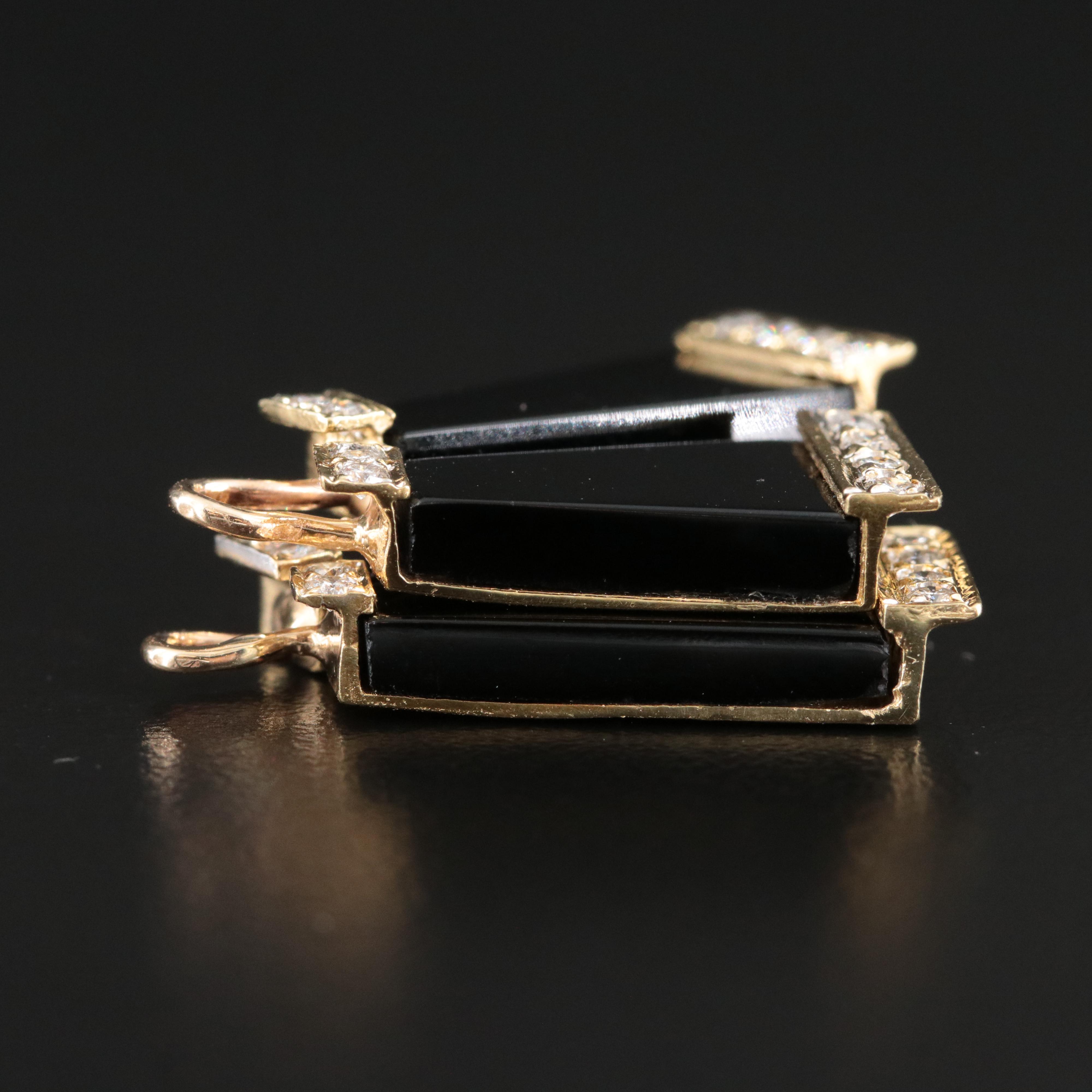 14K Black Onyx and 0.48 CTW Diamond Earring Enhancers