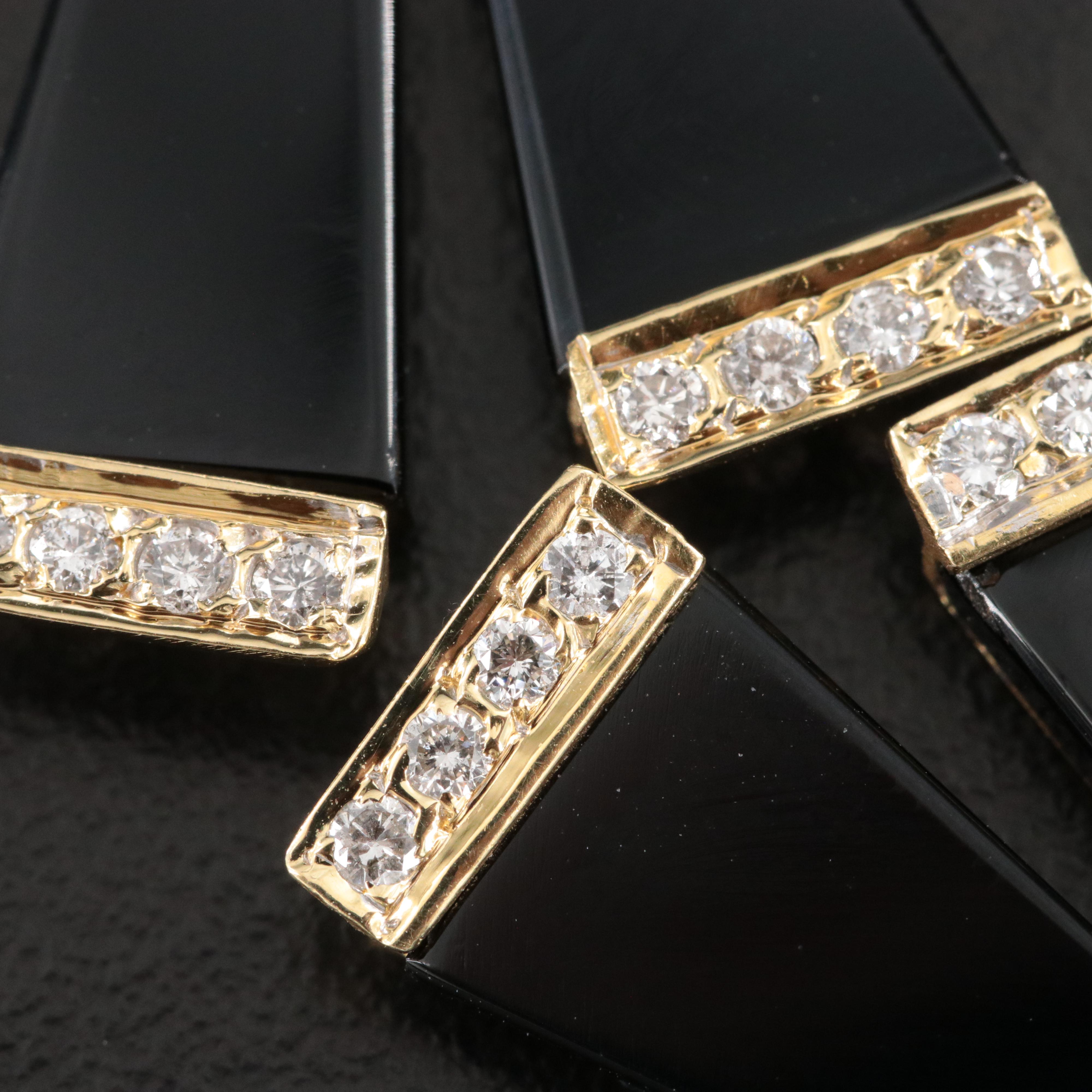 14K Black Onyx and 0.48 CTW Diamond Earring Enhancers