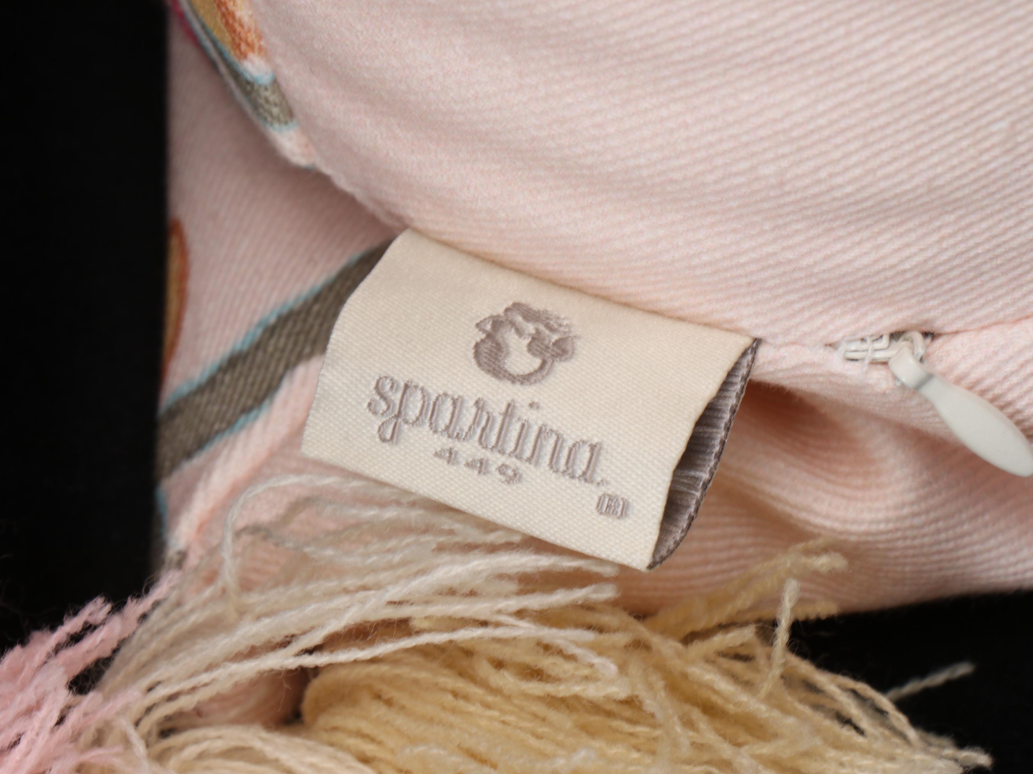 Spartina Cotton Throw Pillows with Coral Stripe Bedsheets