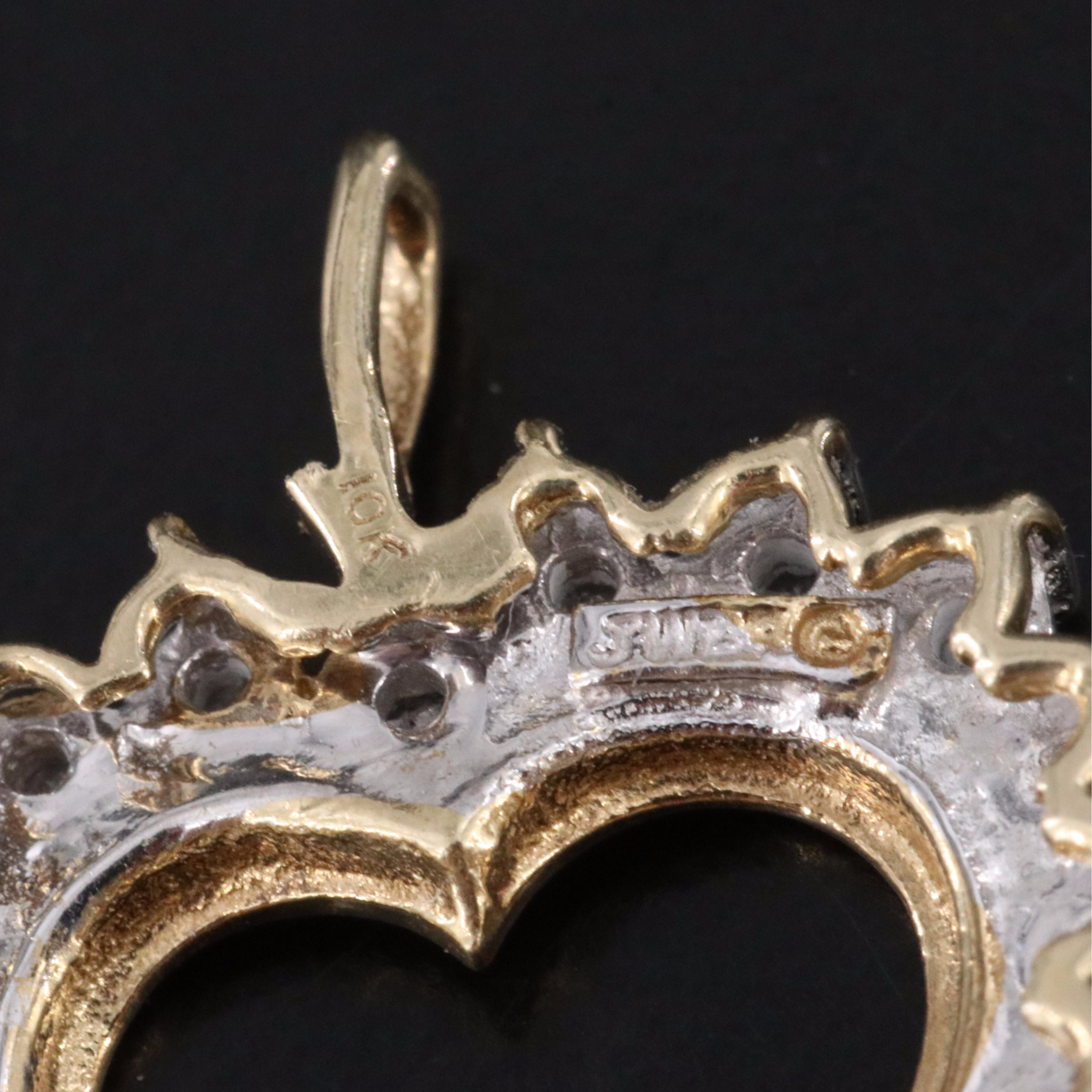 10K 0.10 CTW Diamond Heart Pendant