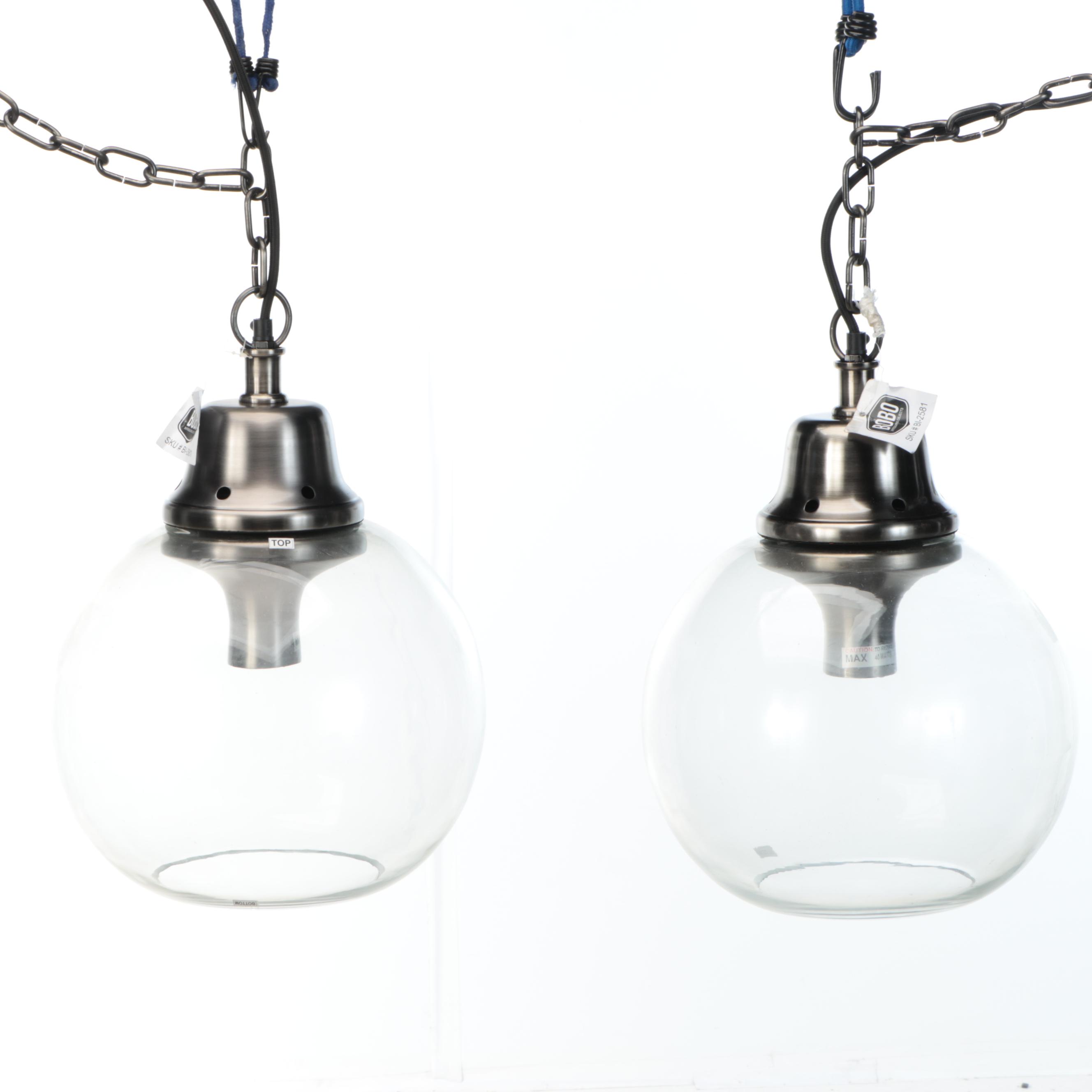 Bobo Sphere Glass and Metal Pendants