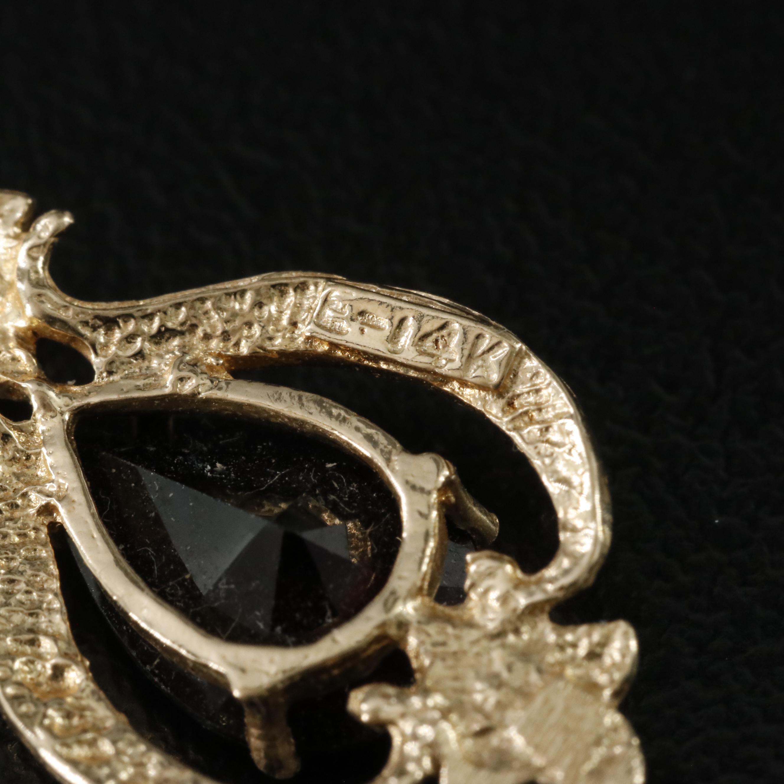 14K Garnet Fleur-de-Lis Earrings