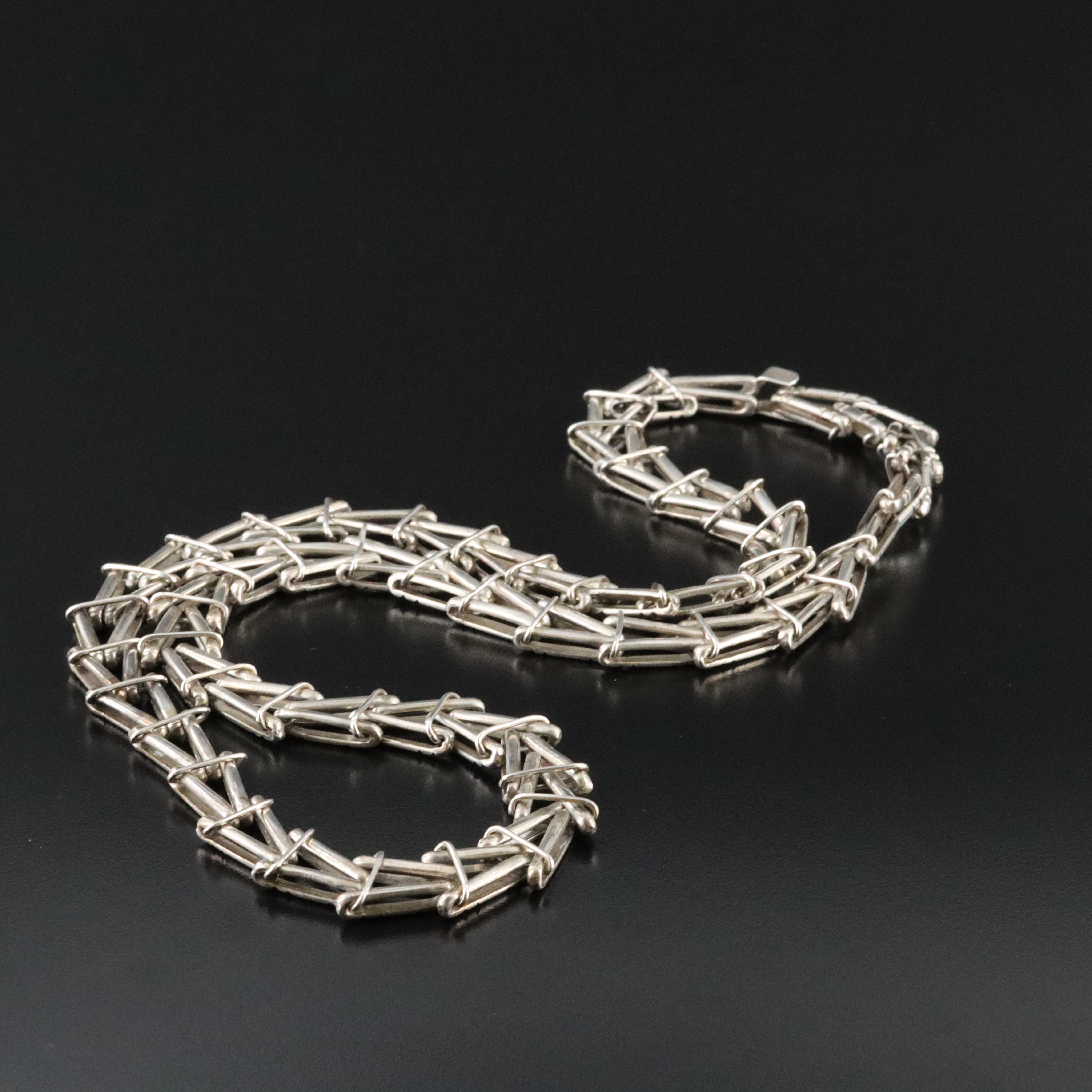 Vintage Taxco Sterling Custom Link Necklace
