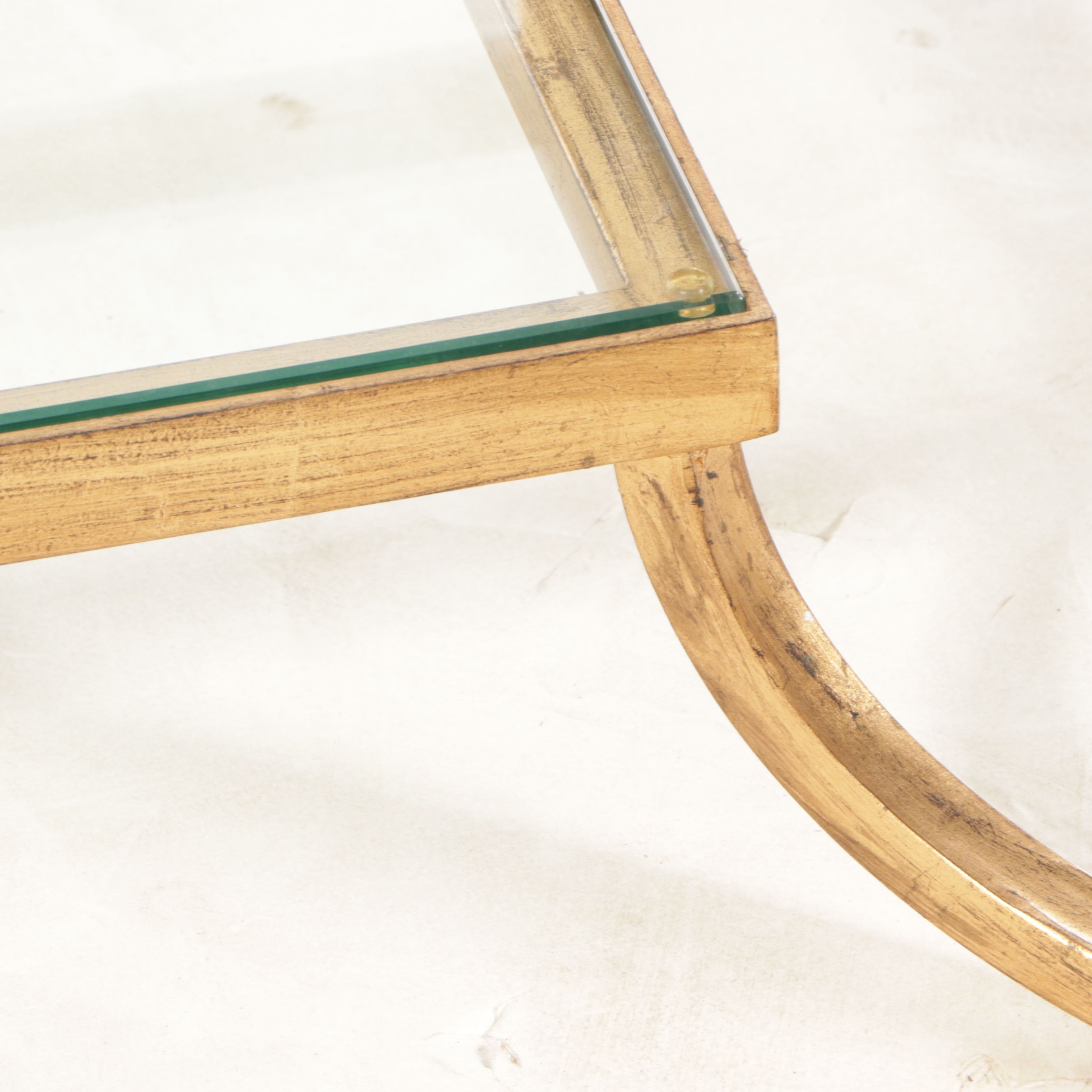 Uttermost "Katina" Gilt Iron and Glass Coffee Table with Gallery Shelf