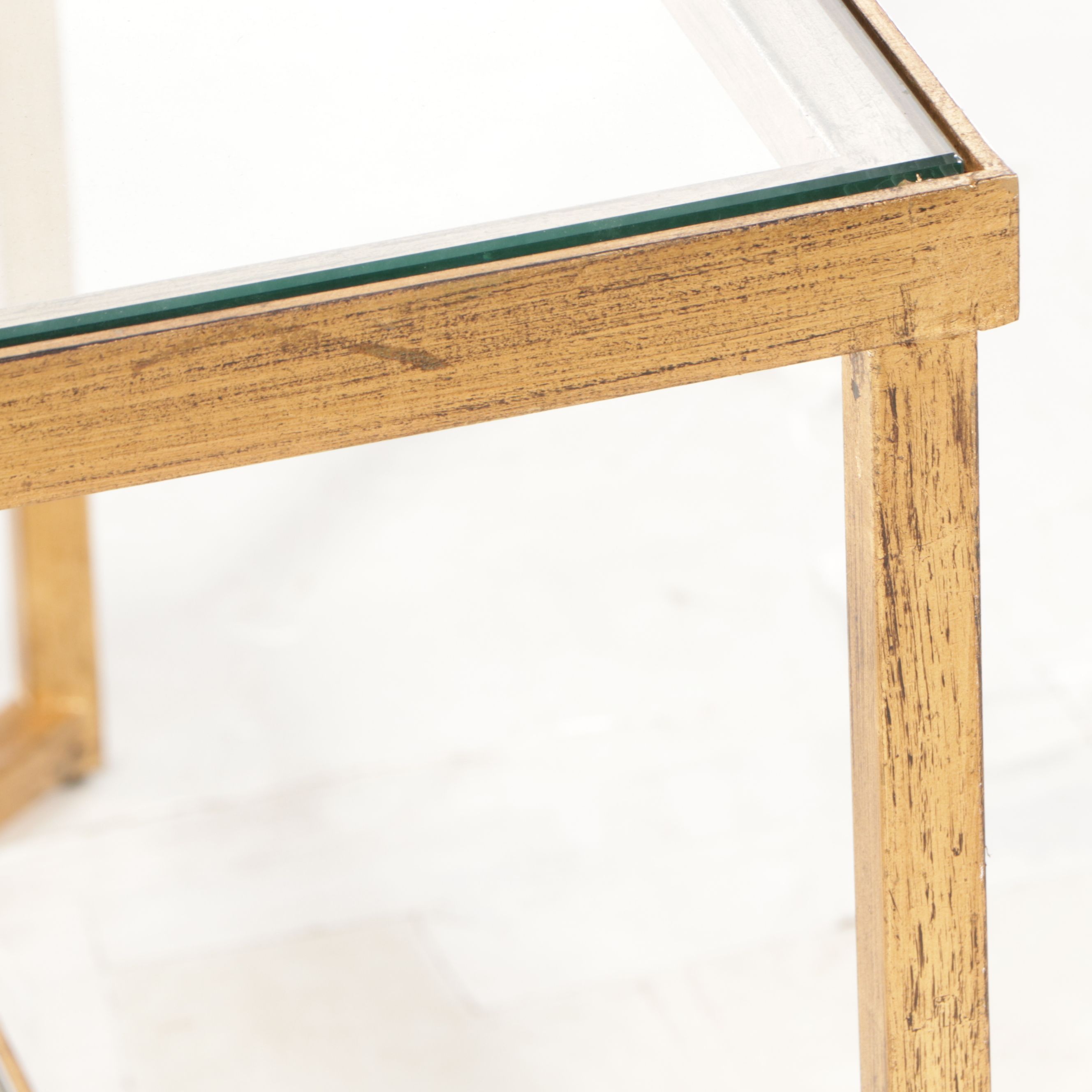 Uttermost "Katina" Gilt Iron and Glass Coffee Table with Gallery Shelf