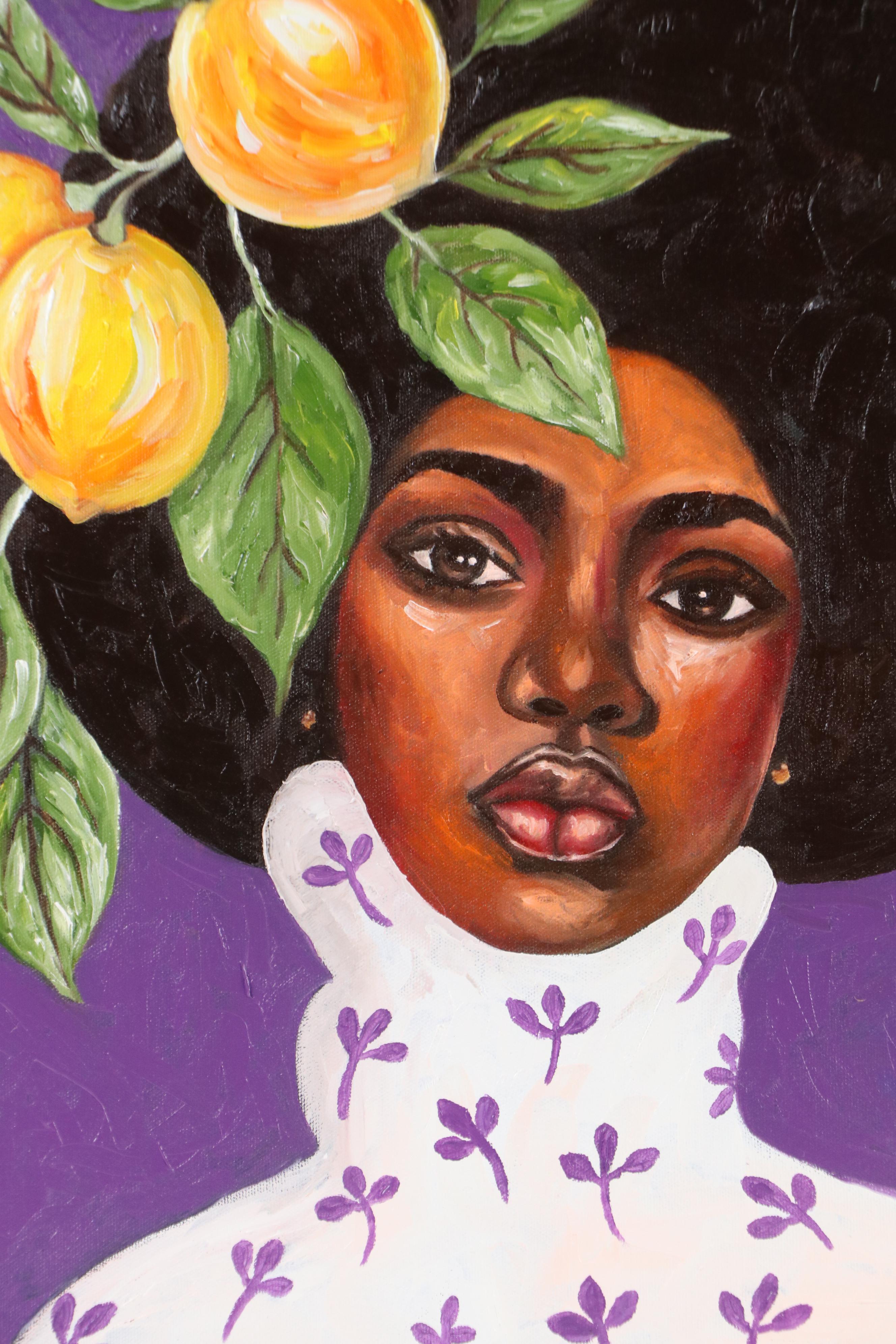 Oluwakemi Omowaire Oil Portrait Painting "The Stories We Carry," 21st Century