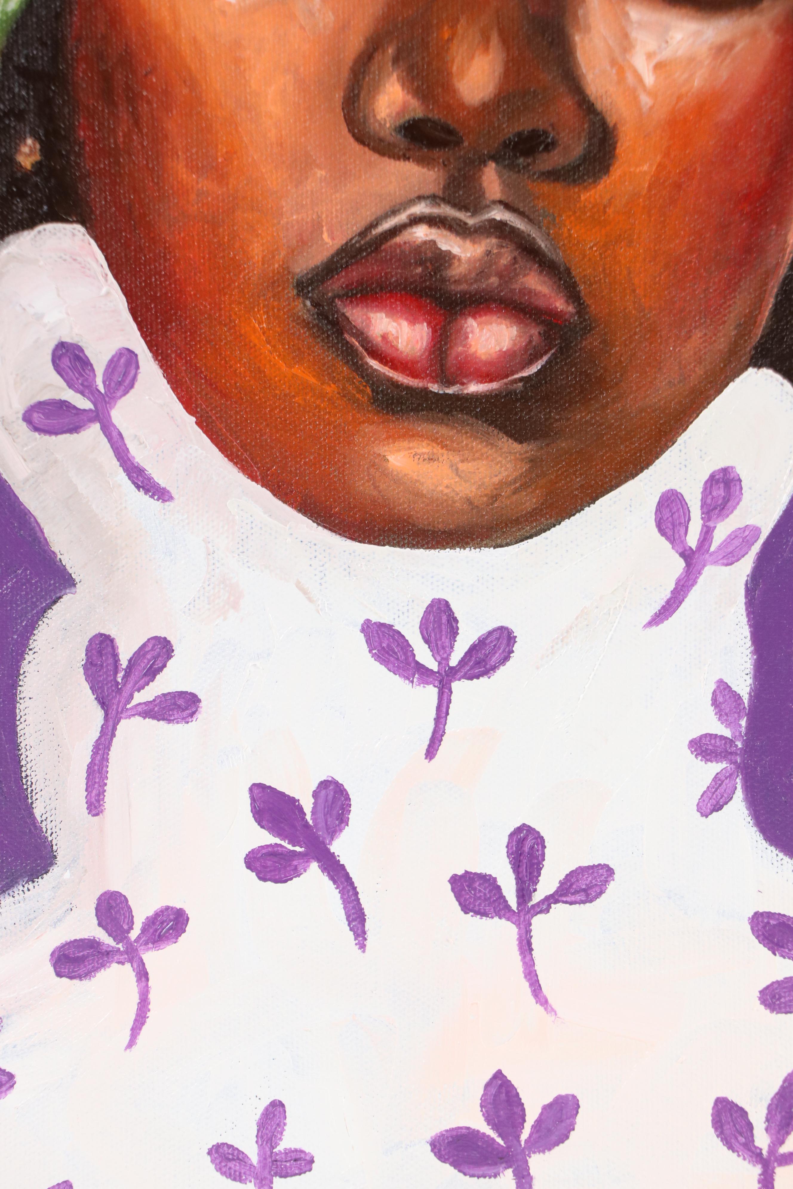 Oluwakemi Omowaire Oil Portrait Painting "The Stories We Carry," 21st Century