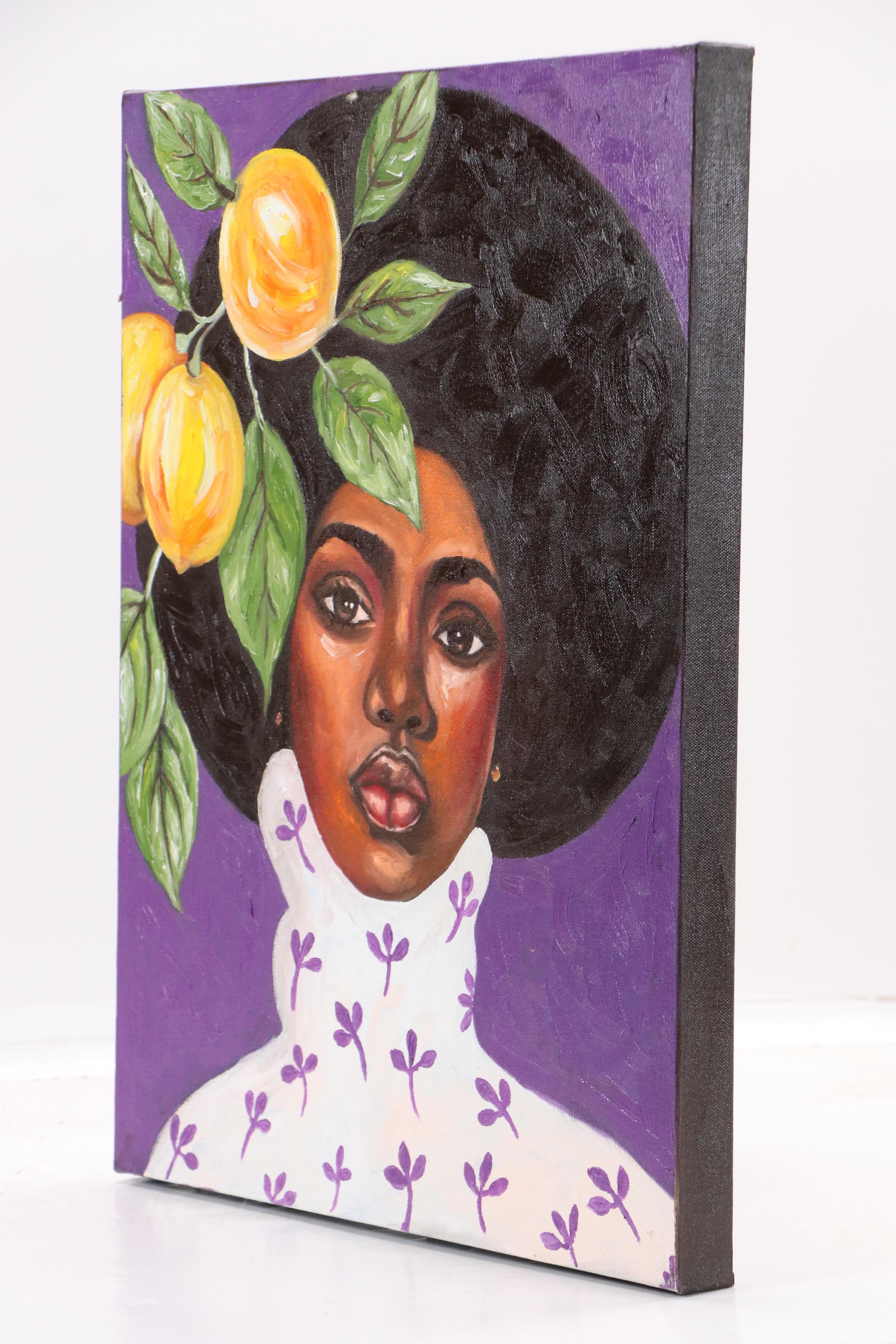 Oluwakemi Omowaire Oil Portrait Painting "The Stories We Carry," 21st Century