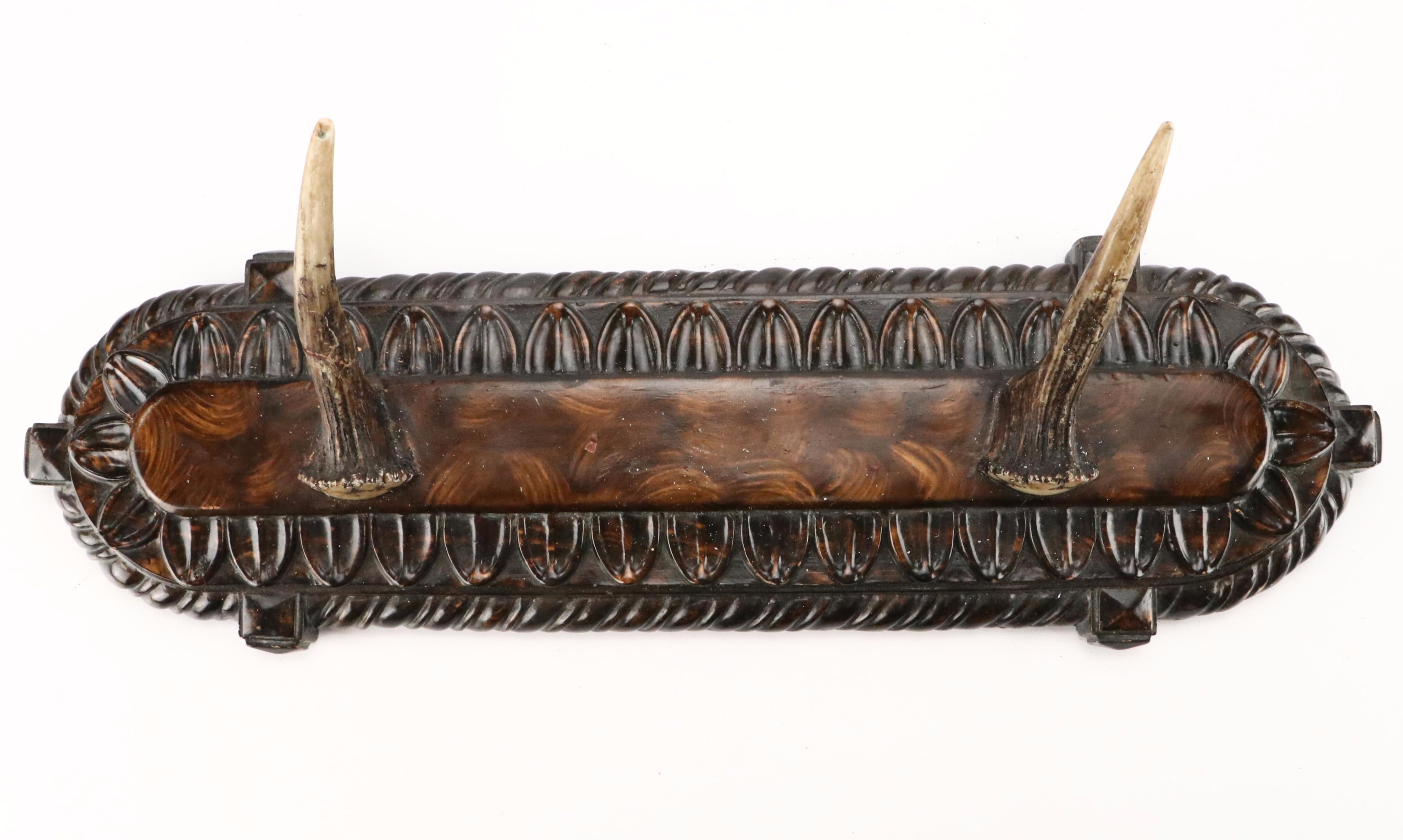 Papier-Mâché French Print Stag Head with Antler Wall Coat and Hat Rack