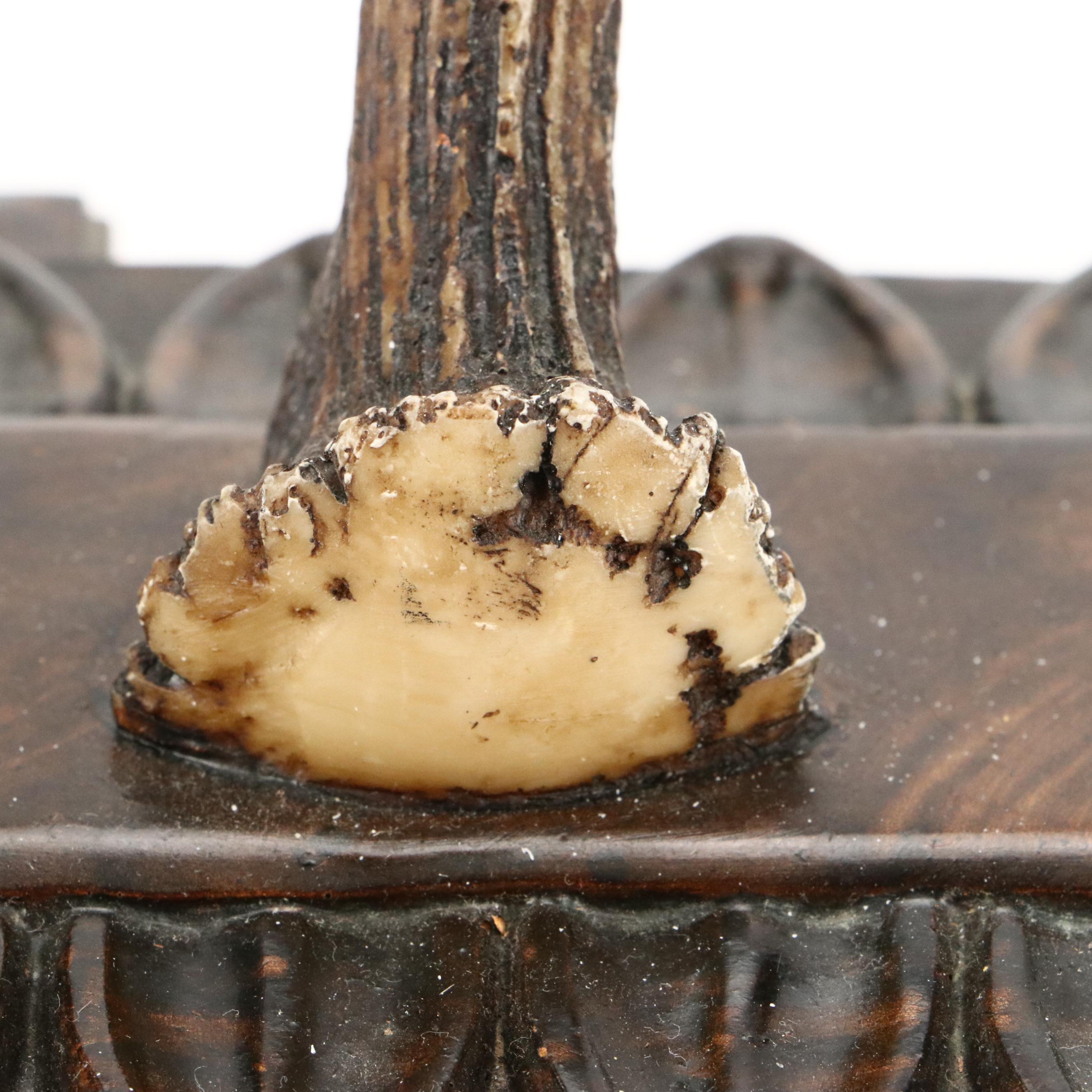 Papier-Mâché French Print Stag Head with Antler Wall Coat and Hat Rack