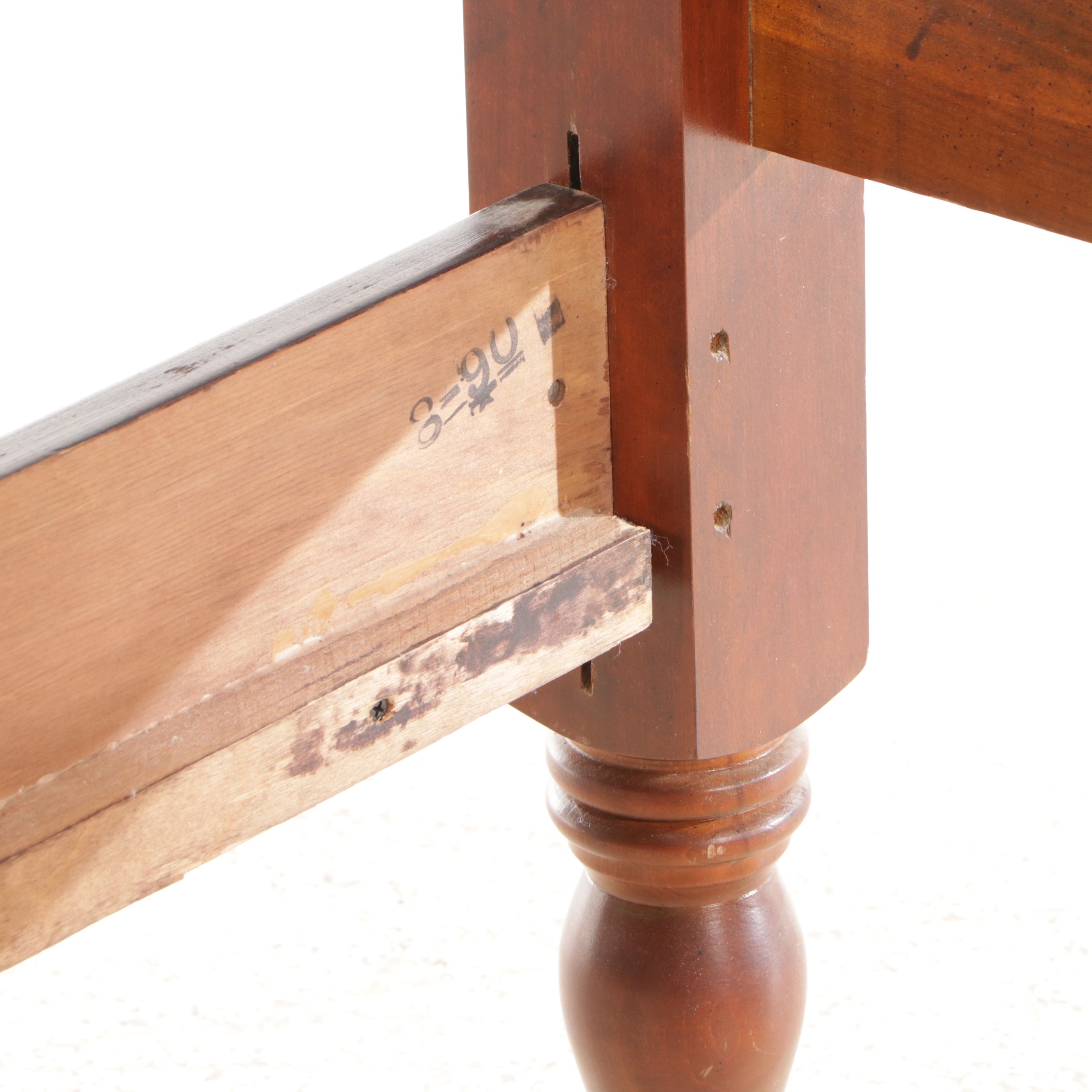 Federal Style Cherry Four-Poster Twin Size Bed Frame, 20th Century