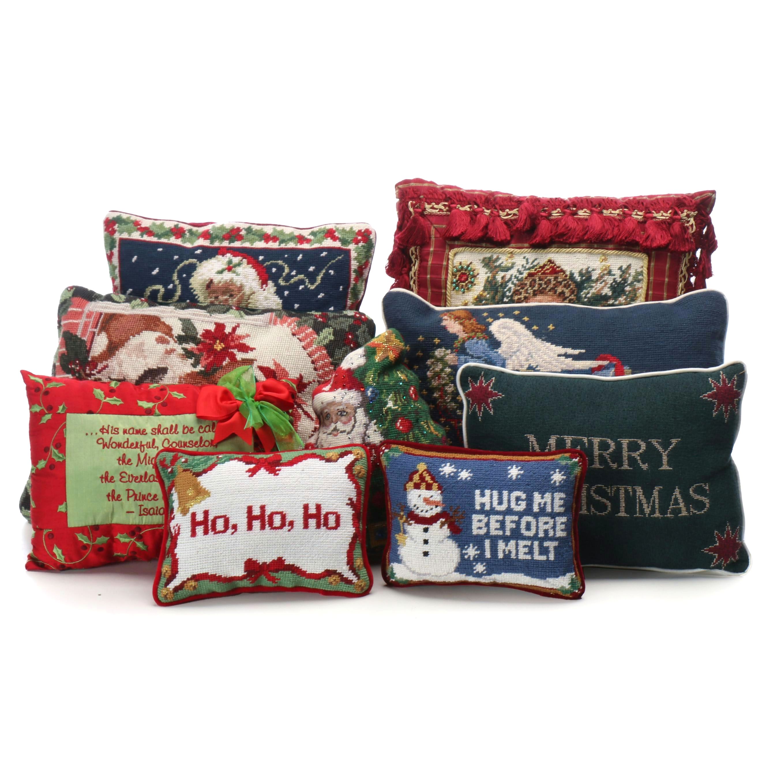 Christopher Radko Santa Claus Music Box Pillow and Other Christmas Throw Pillows