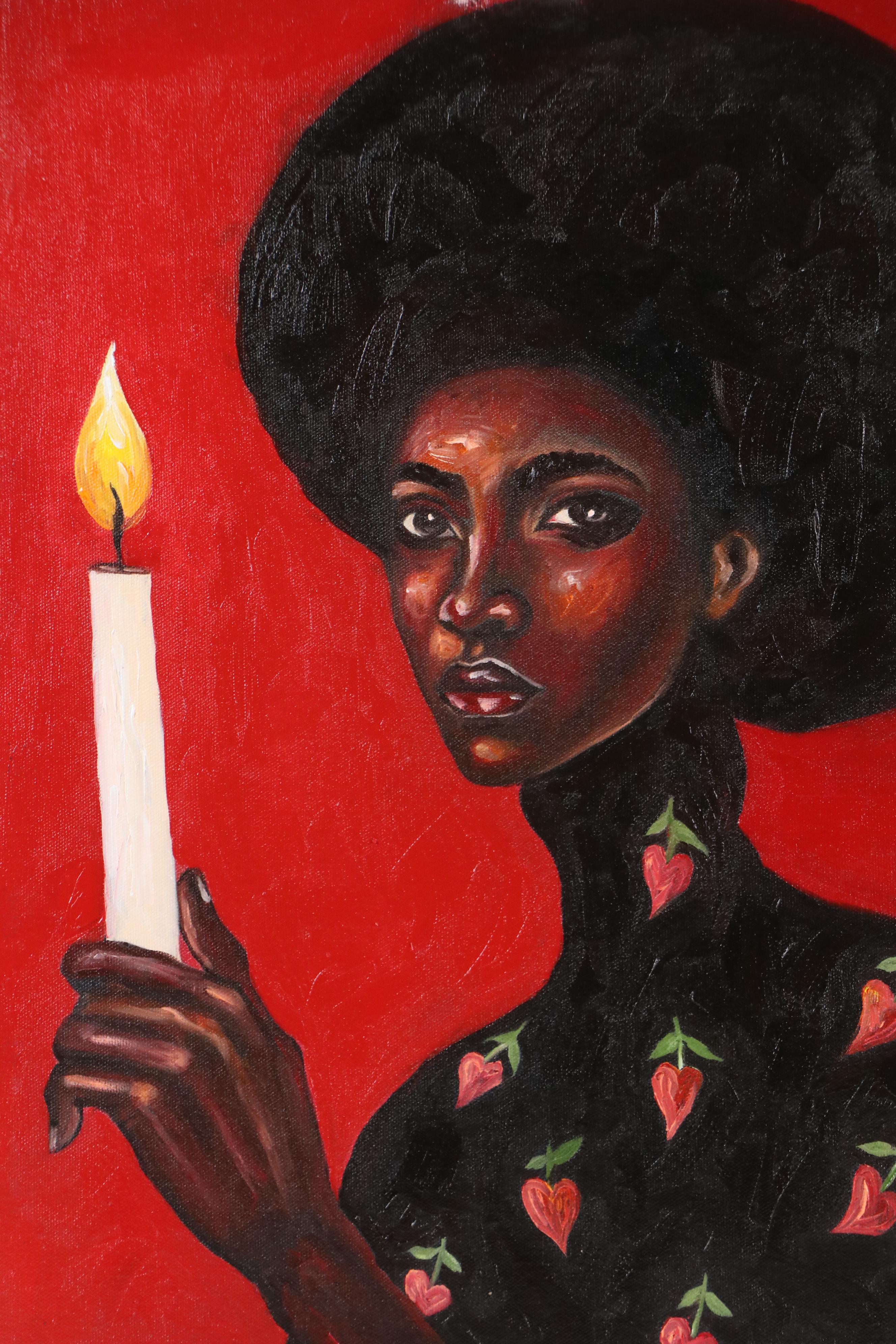 Oluwakemi Omowaire Oil Portrait "May Hope Never fade, Never Die.", 21st Century