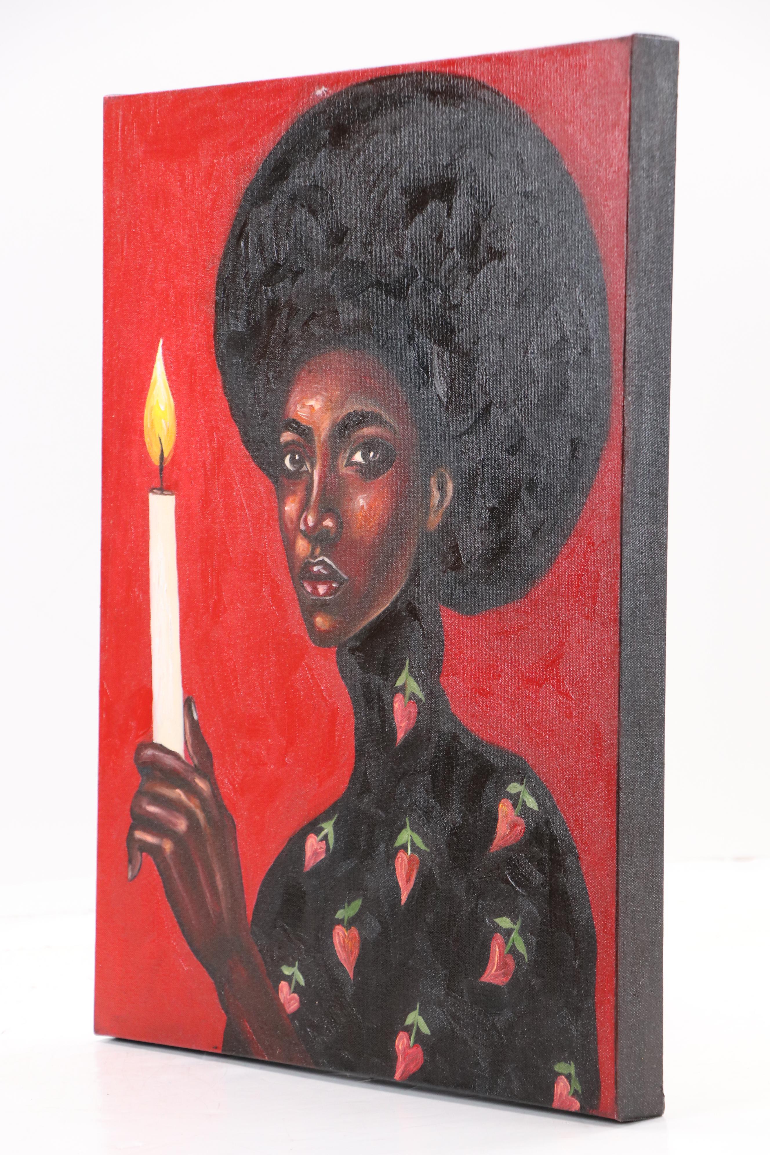 Oluwakemi Omowaire Oil Portrait "May Hope Never fade, Never Die.", 21st Century