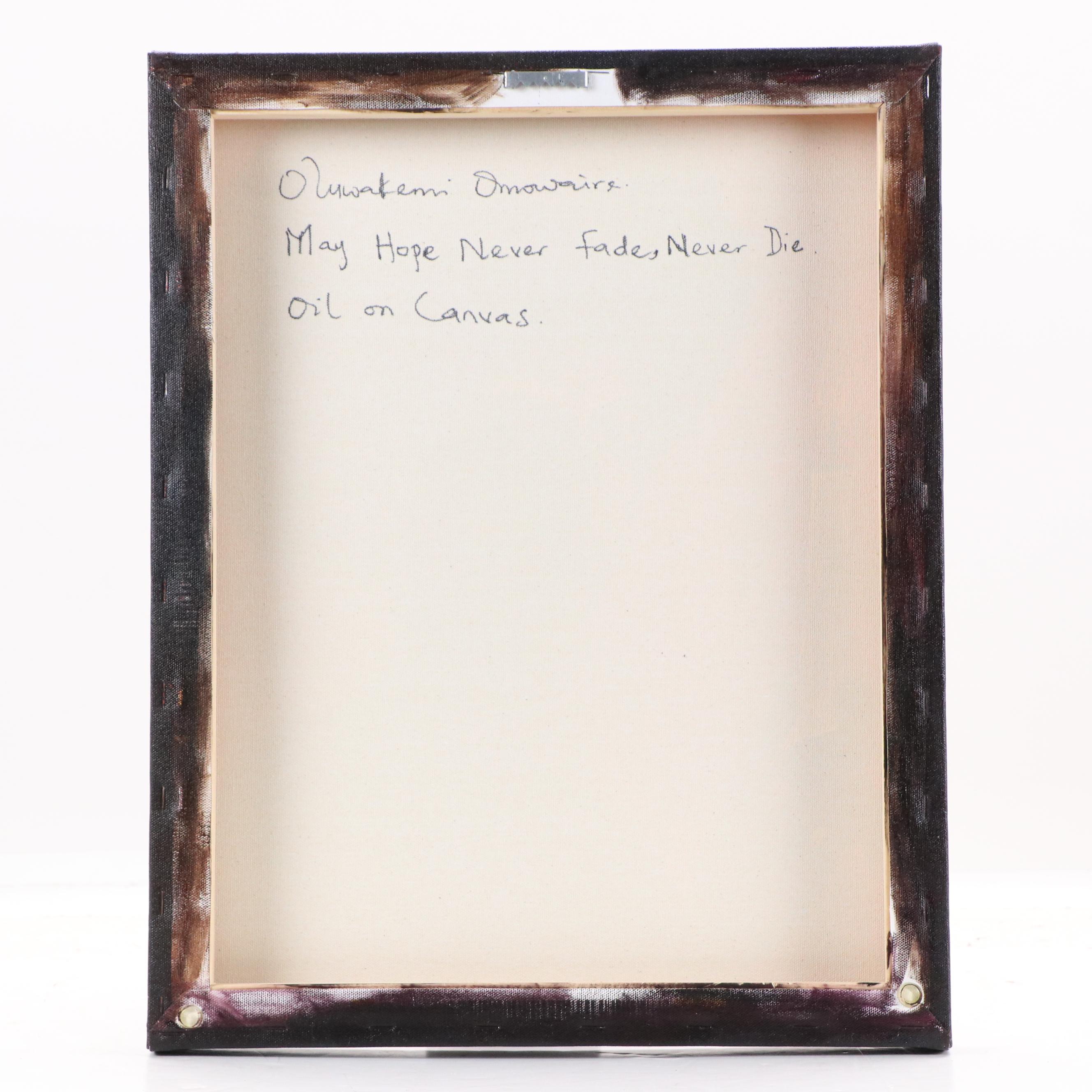 Oluwakemi Omowaire Oil Portrait "May Hope Never fade, Never Die.", 21st Century