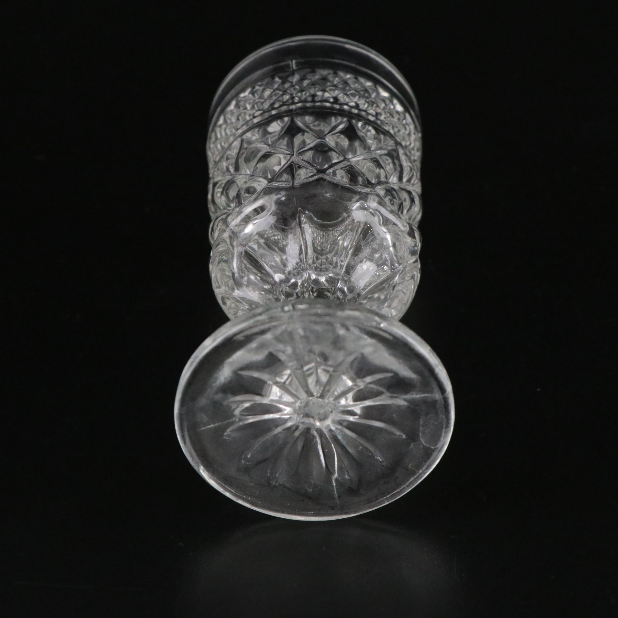 Anchor Hocking "Wexford" Pressed Glass Decanter and Cordial Glasses