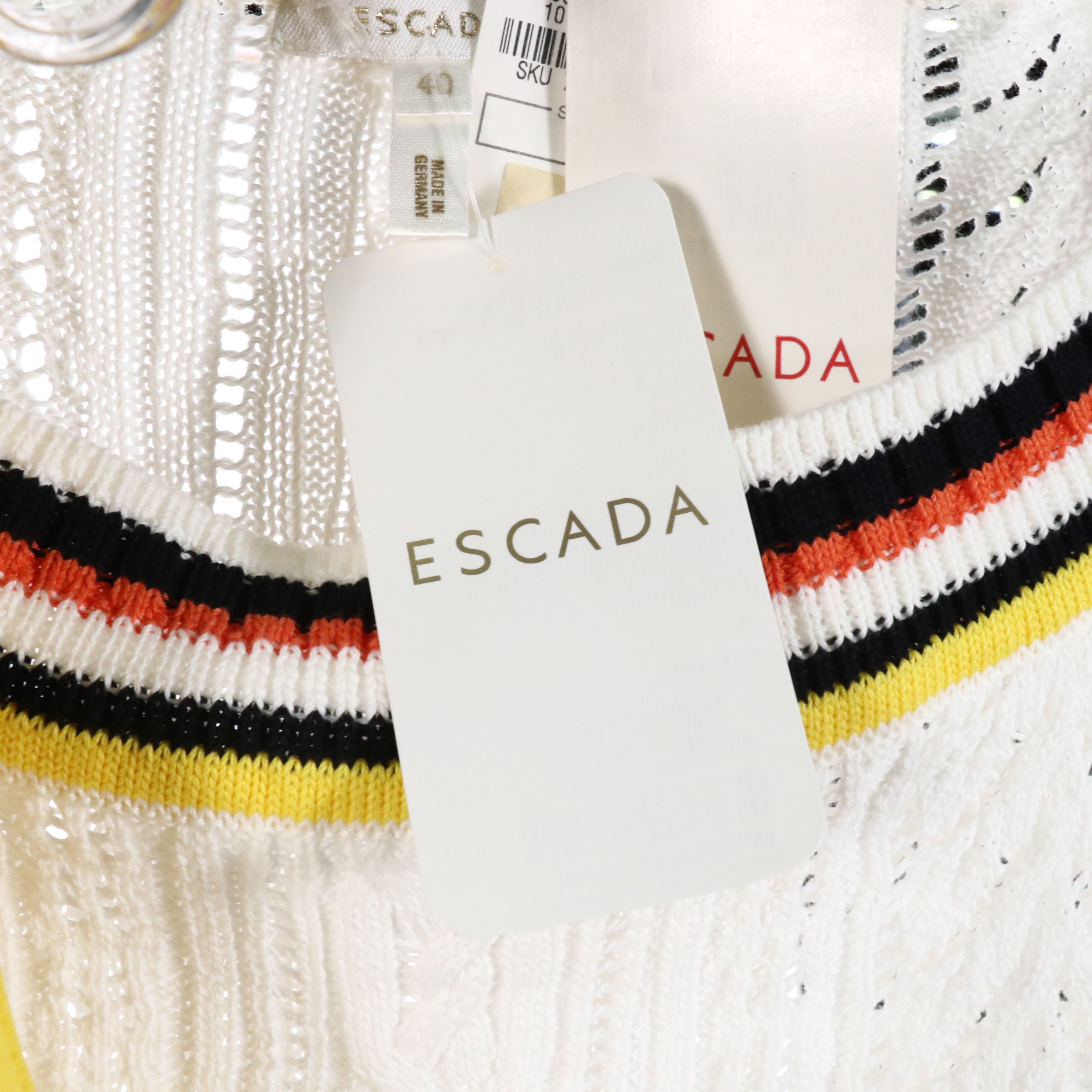 Escada Knit Pullover Short Sleeve Sweater, Jersey Shirt and Ribbed Top, W Tags