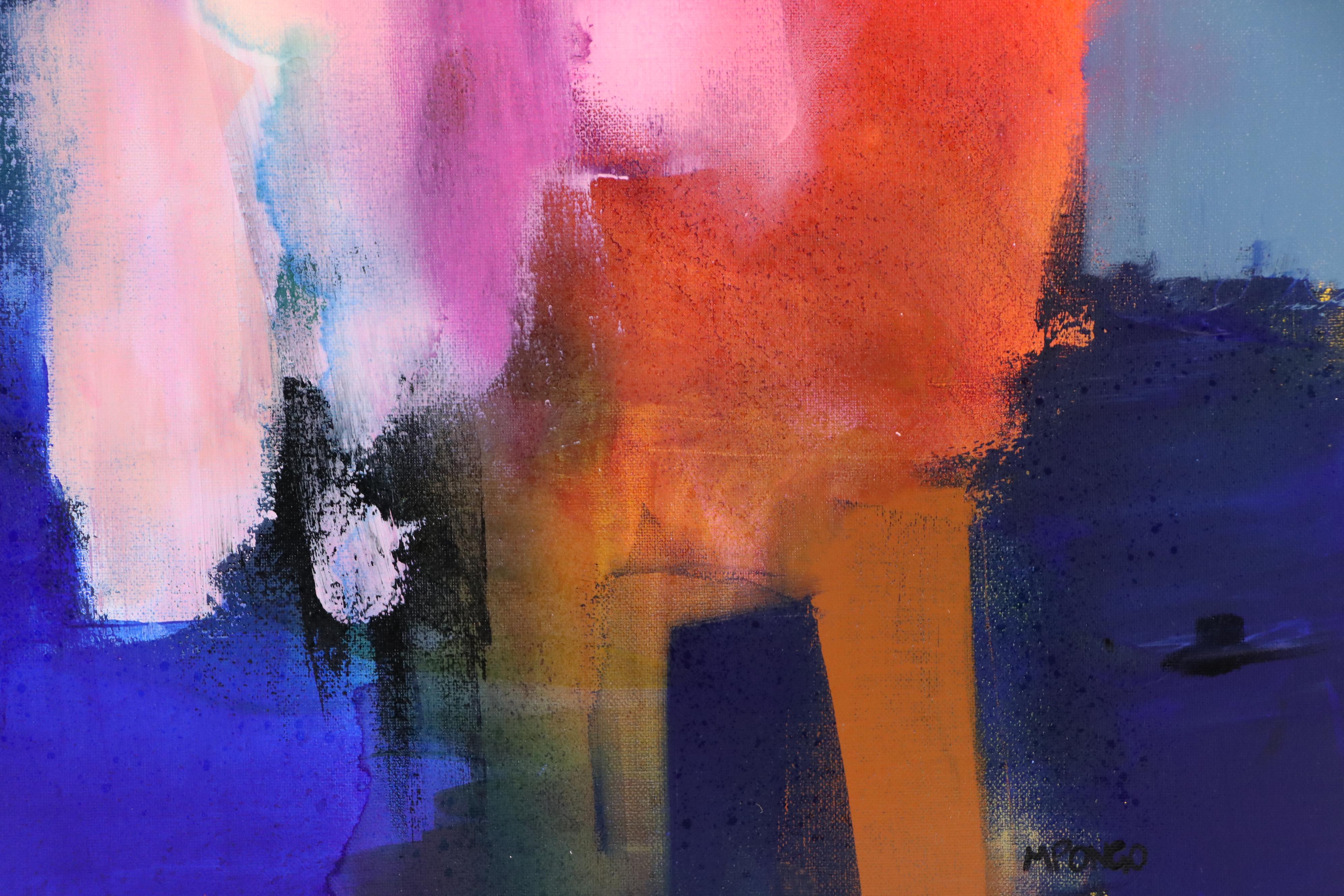 Milagros Pongo Abstract Mixed Media Painting "Rainwow," 21st Century