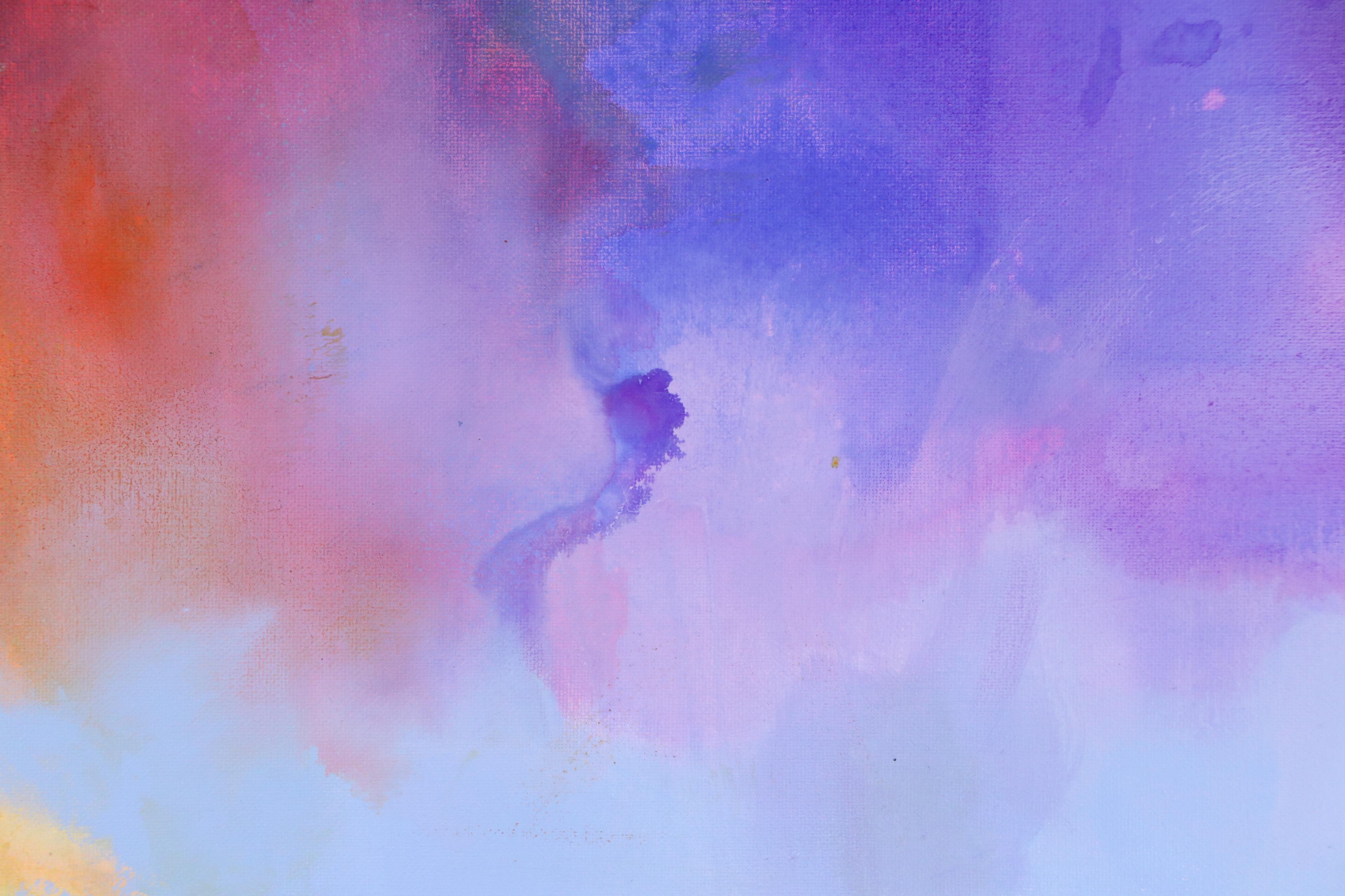 Milagros Pongo Abstract Mixed Media Painting "Northern Lights," 21st Century