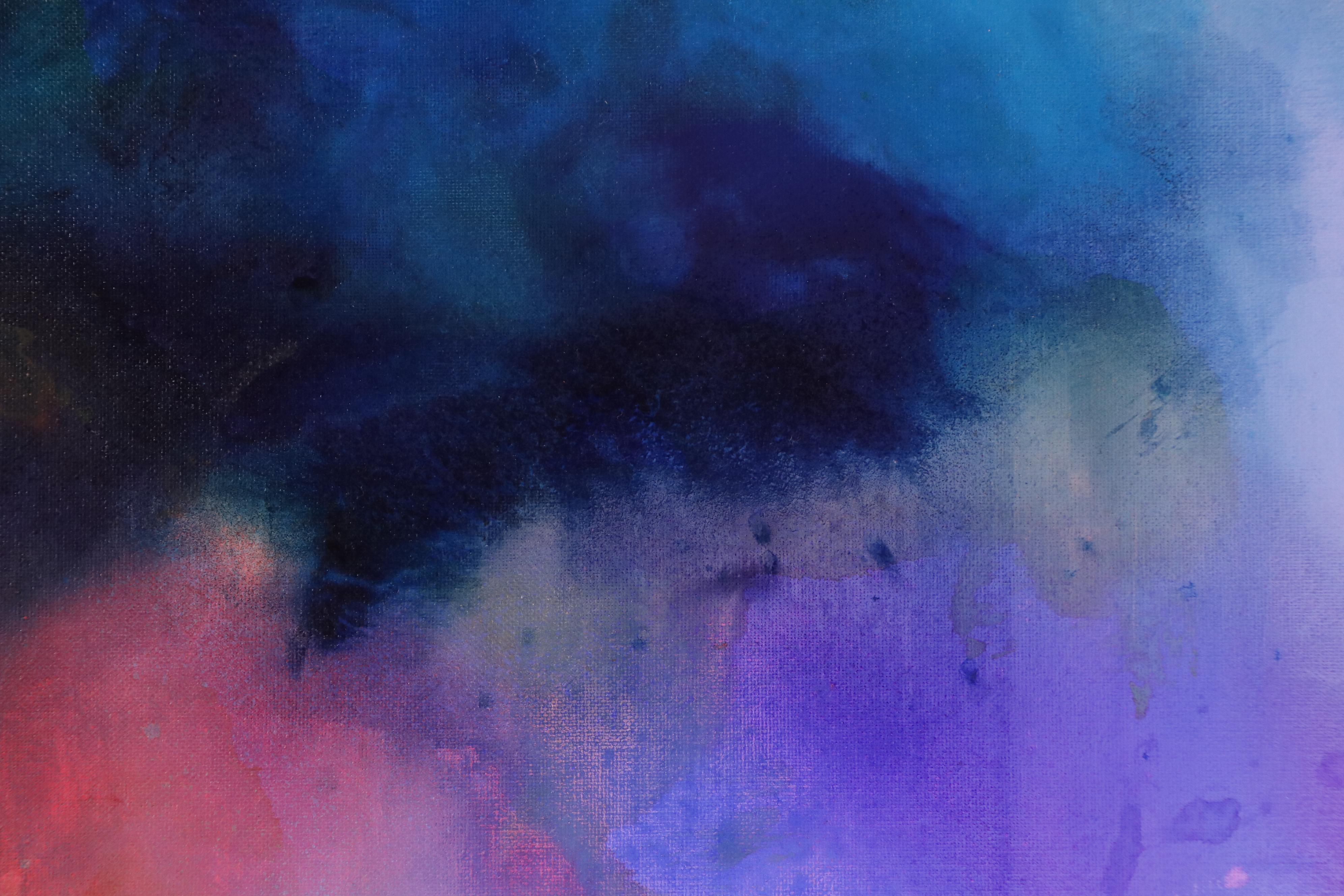 Milagros Pongo Abstract Mixed Media Painting "Northern Lights," 21st Century