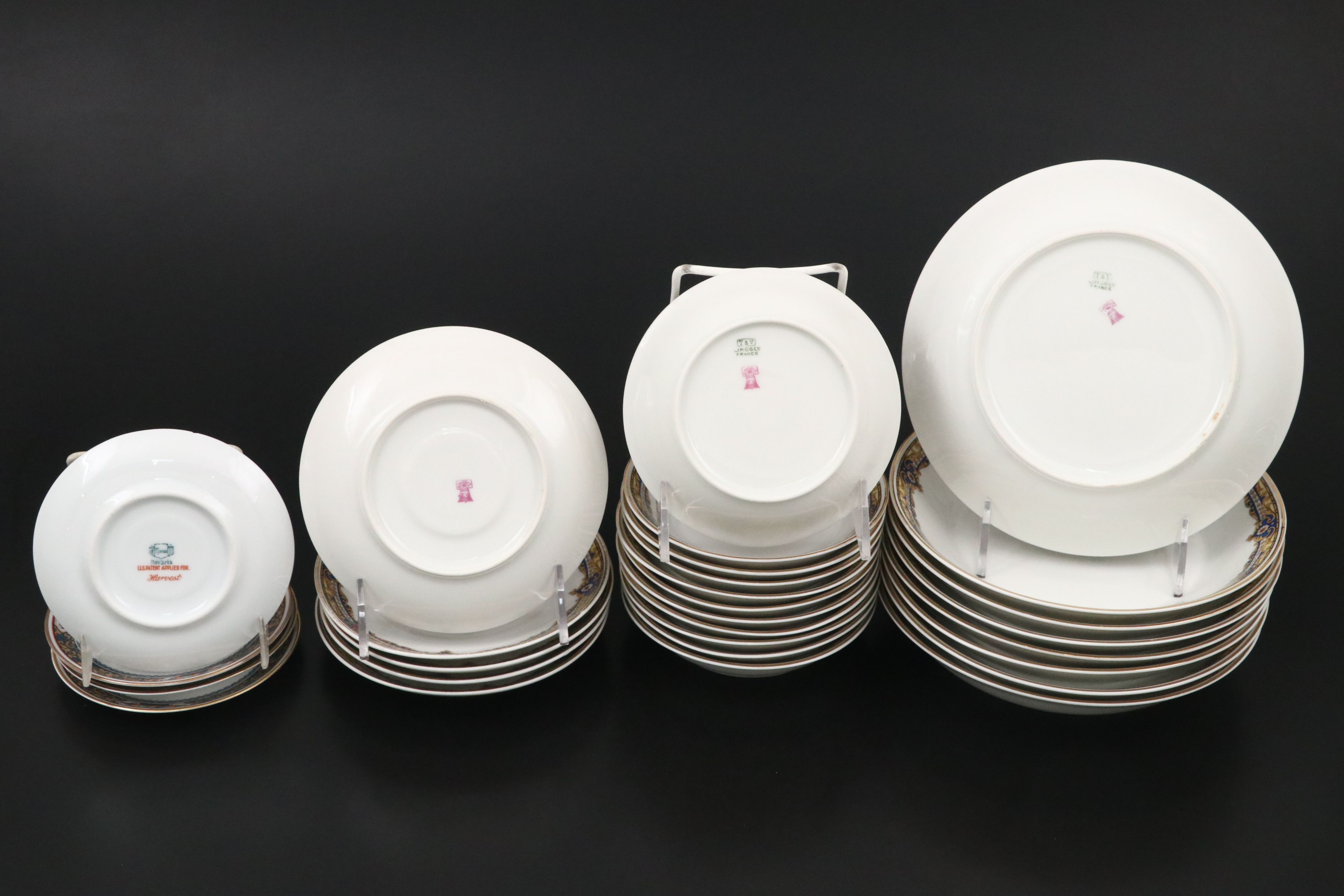 French Tressemanes & Vogt Gilt Porcelain Dinnerware