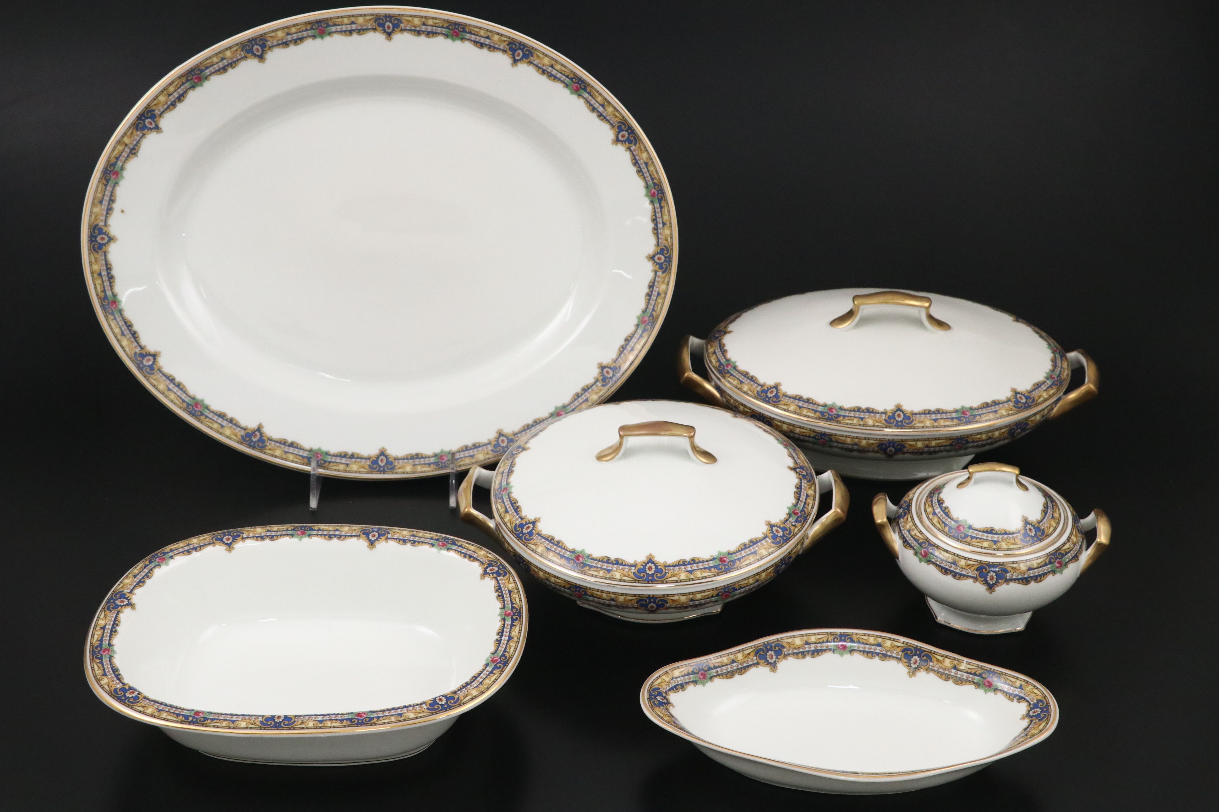 French Tressemanes & Vogt Gilt Porcelain Dinnerware