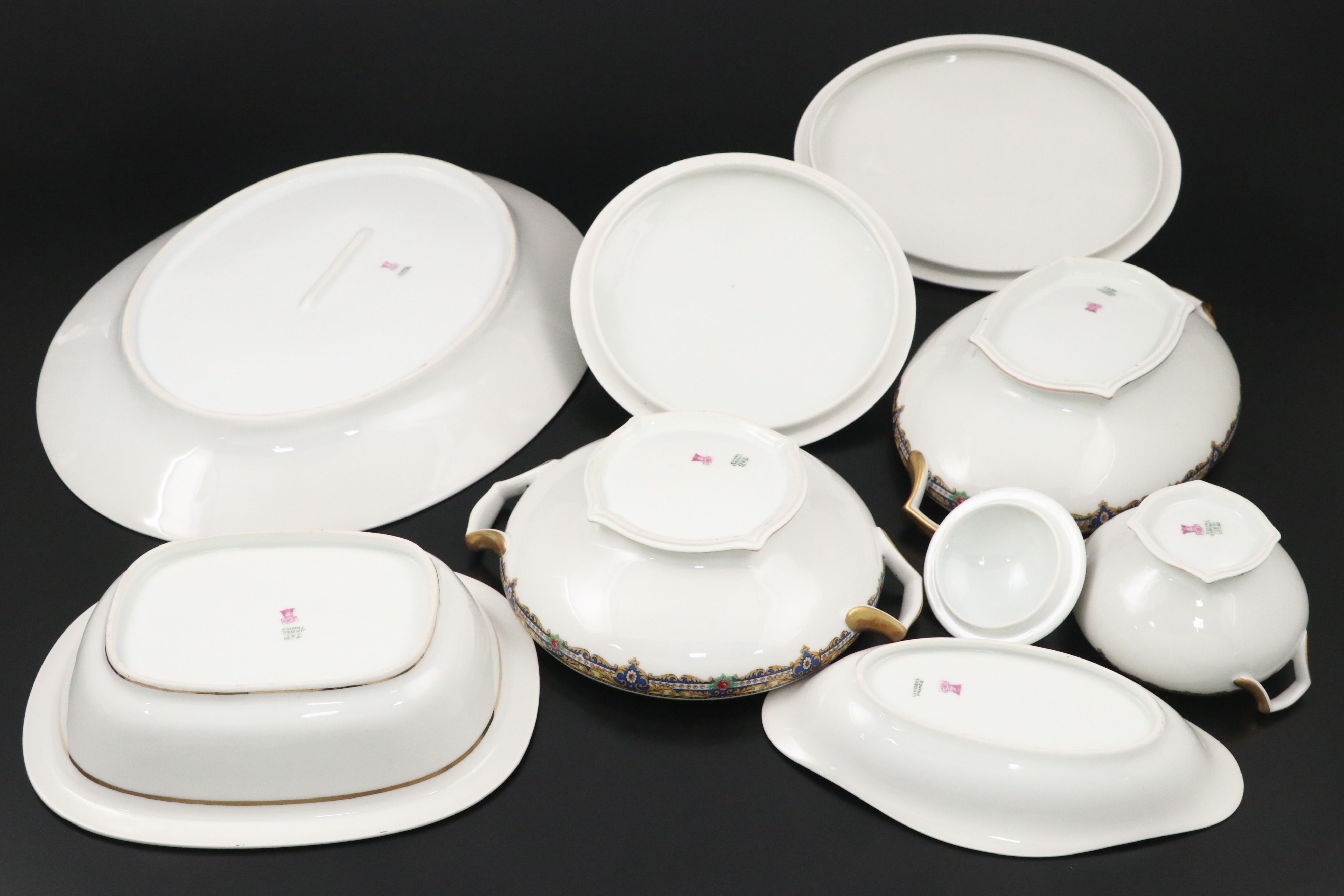 French Tressemanes & Vogt Gilt Porcelain Dinnerware