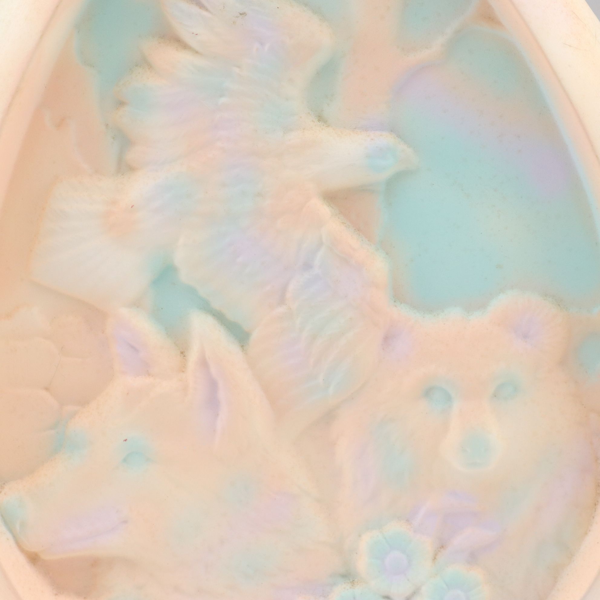 Rainbow Pastel Vase with Native American Animal Totem Relief