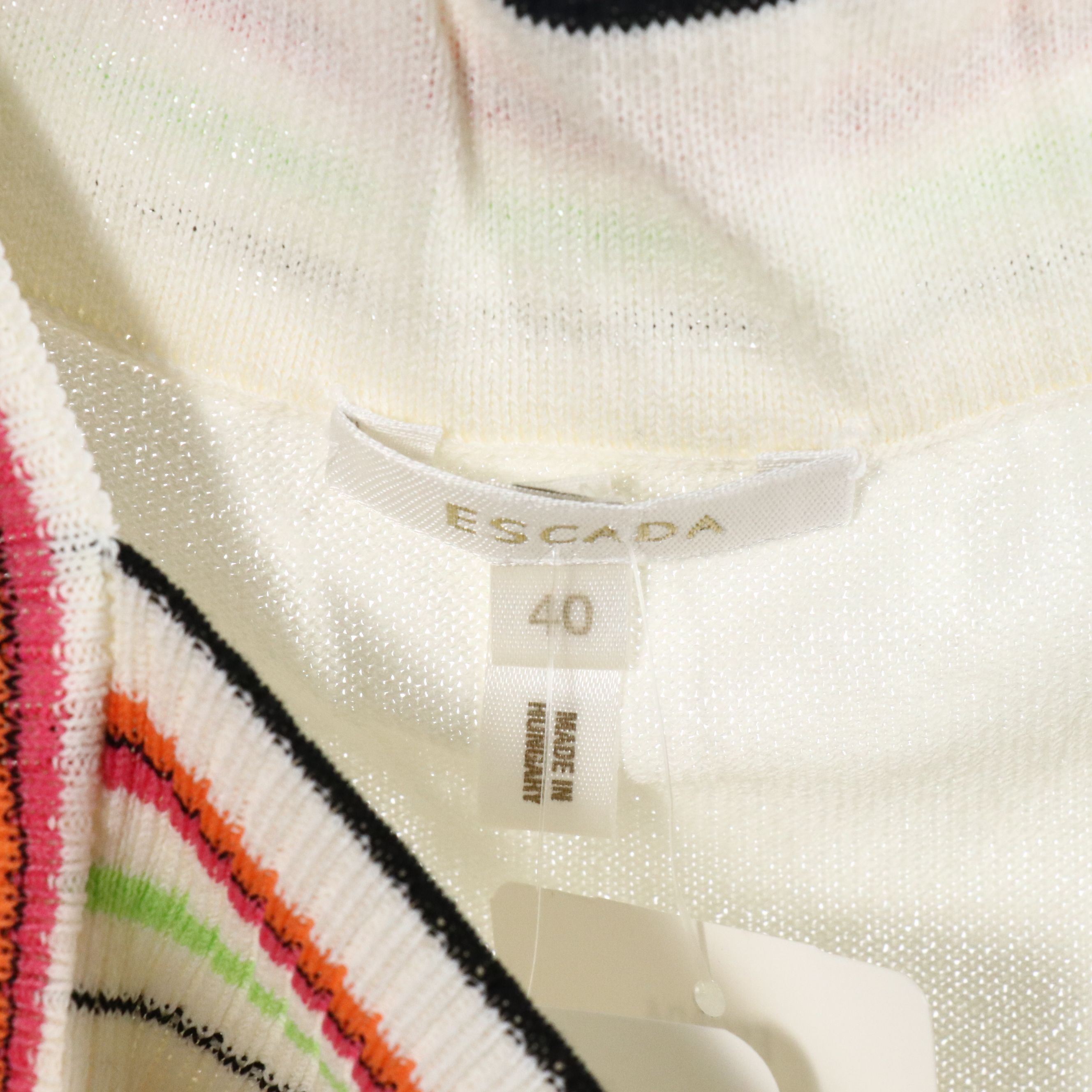 Escada Orange Striped Zip Jacket and Pencil Skirt with Knit Tank Tops, w/ Tags