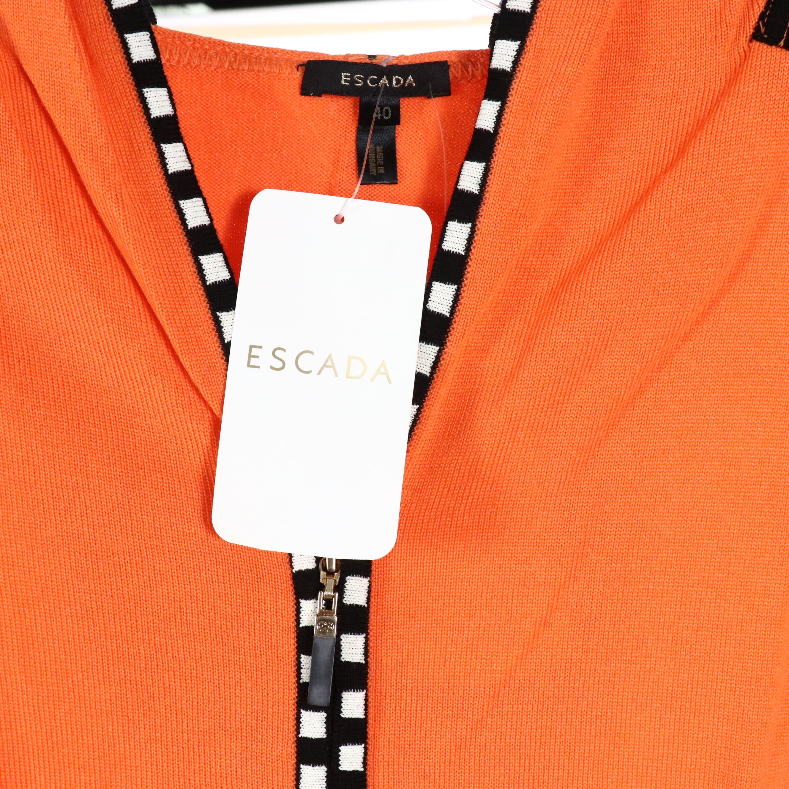 Escada Orange Striped Zip Jacket and Pencil Skirt with Knit Tank Tops, w/ Tags