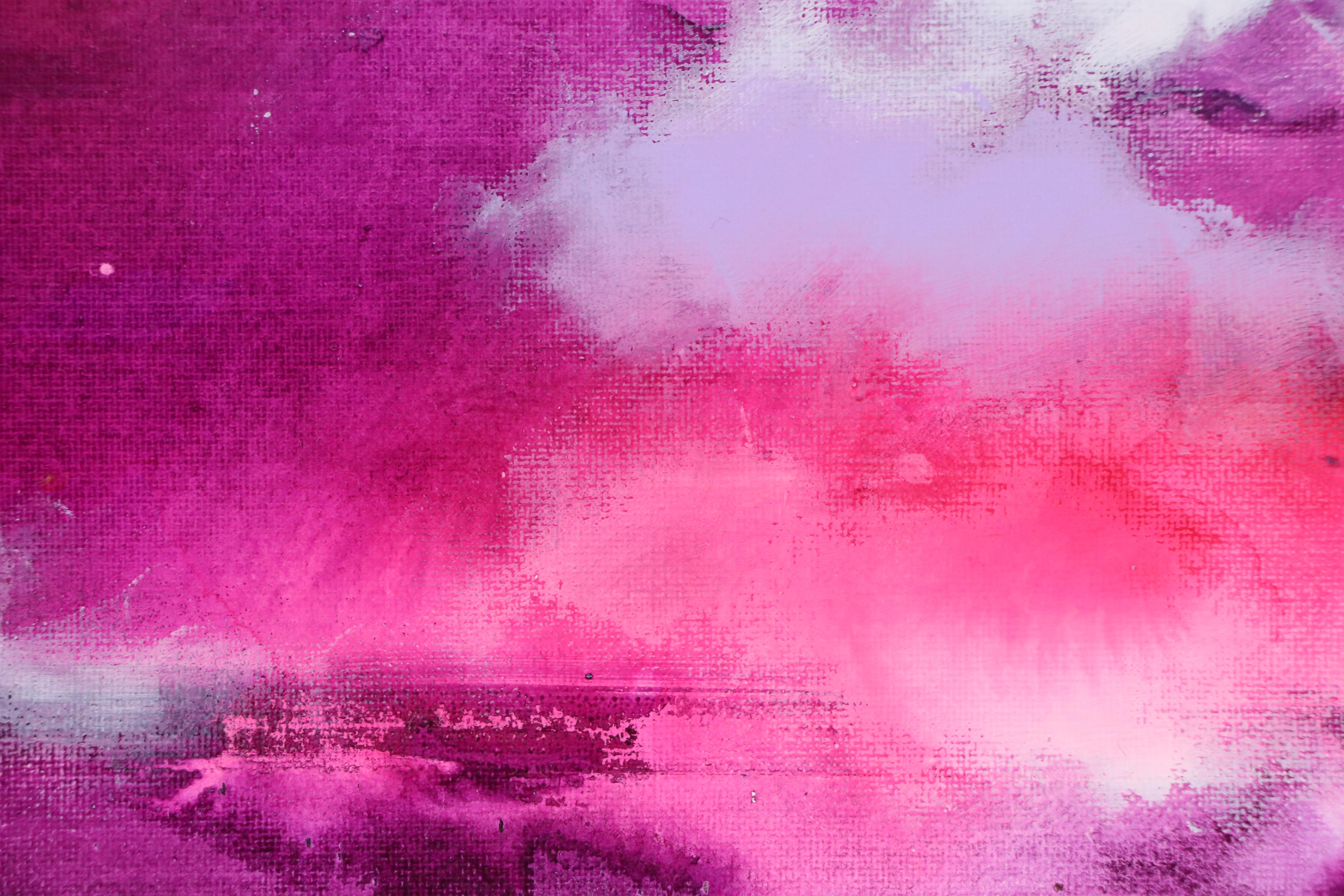 Milagros Pongo Abstract Mixed Media Painting "Magical Sky," 21st Century