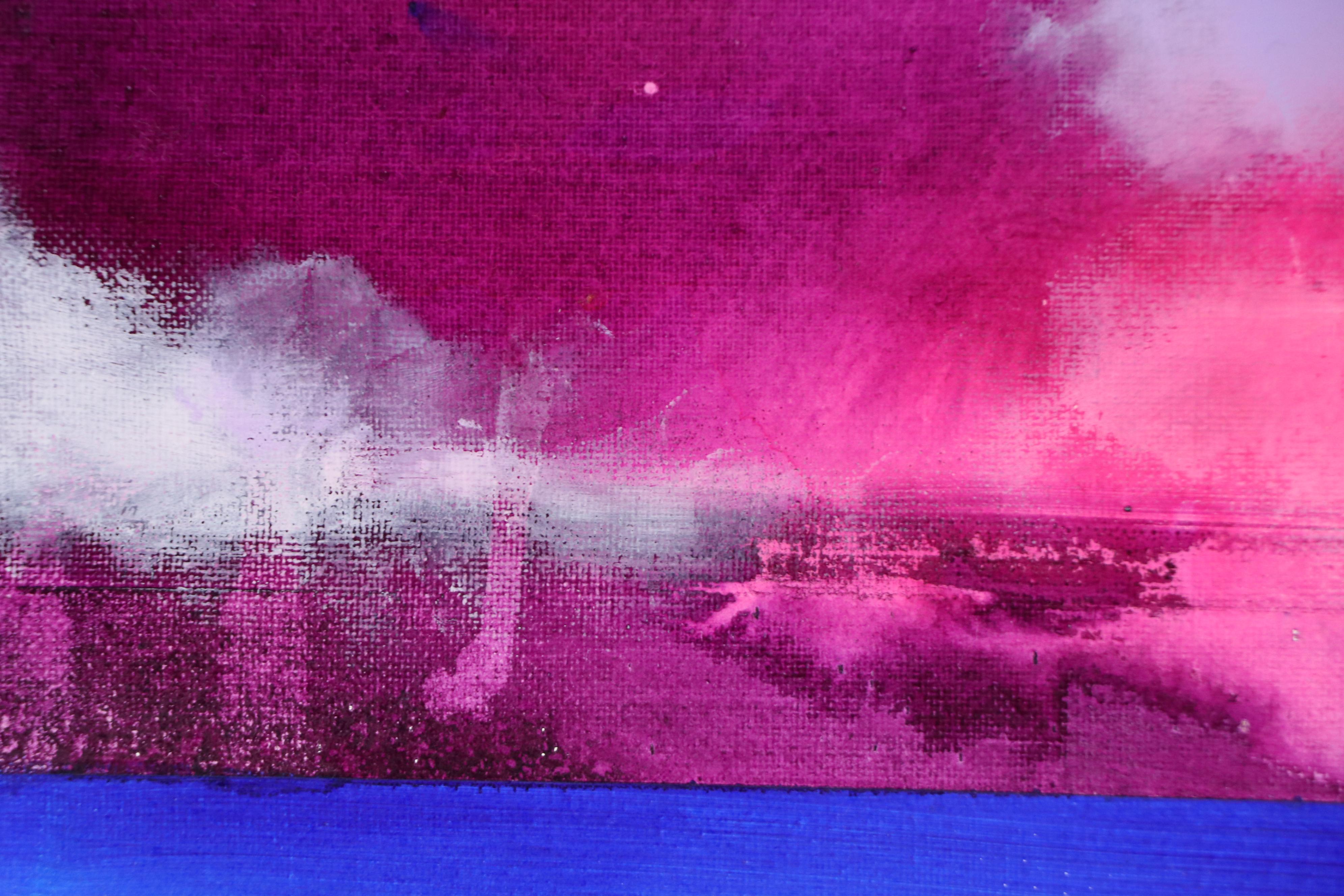 Milagros Pongo Abstract Mixed Media Painting "Magical Sky," 21st Century