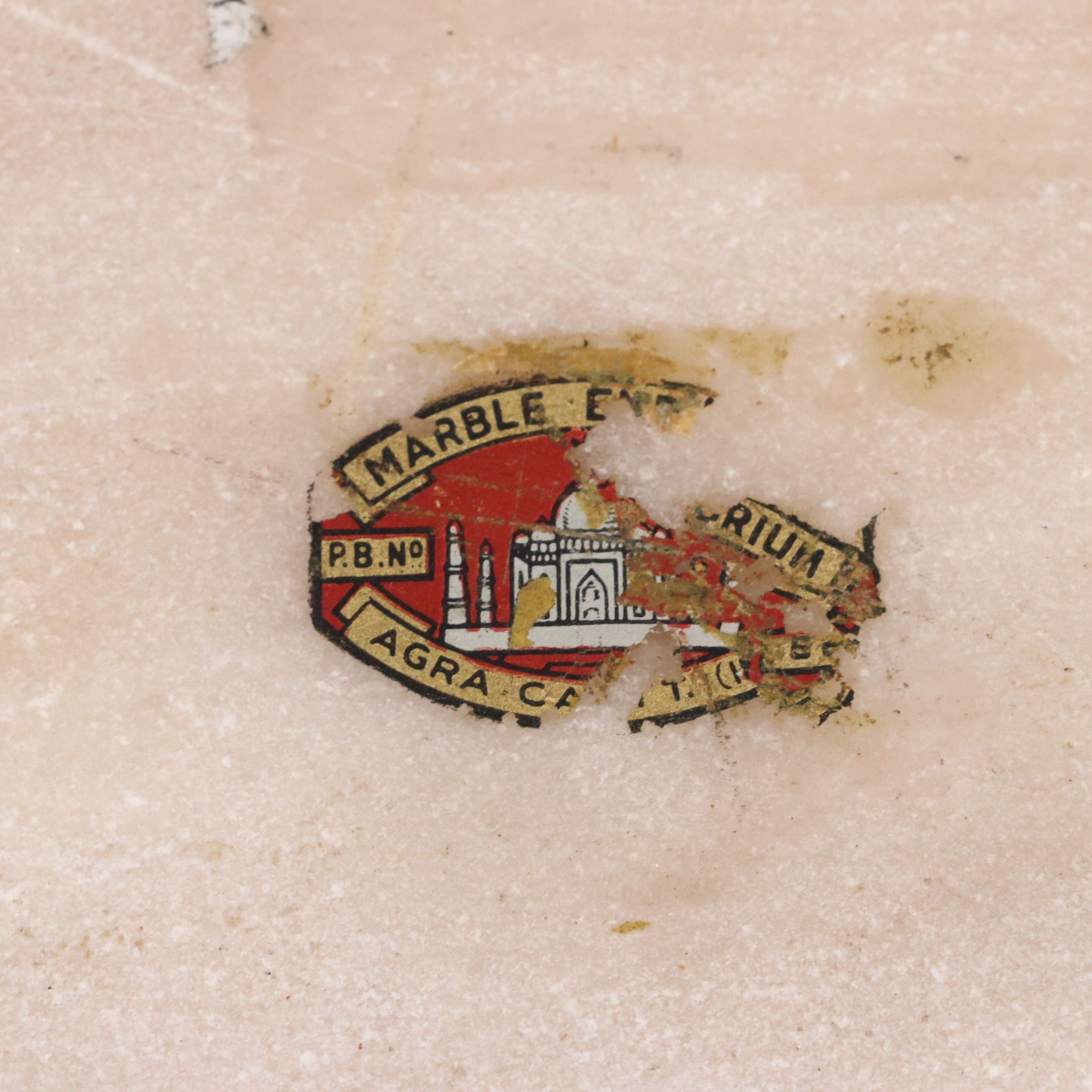 Pietra Dura Semi-Precious Stone Inlaid Marble Small Table Top