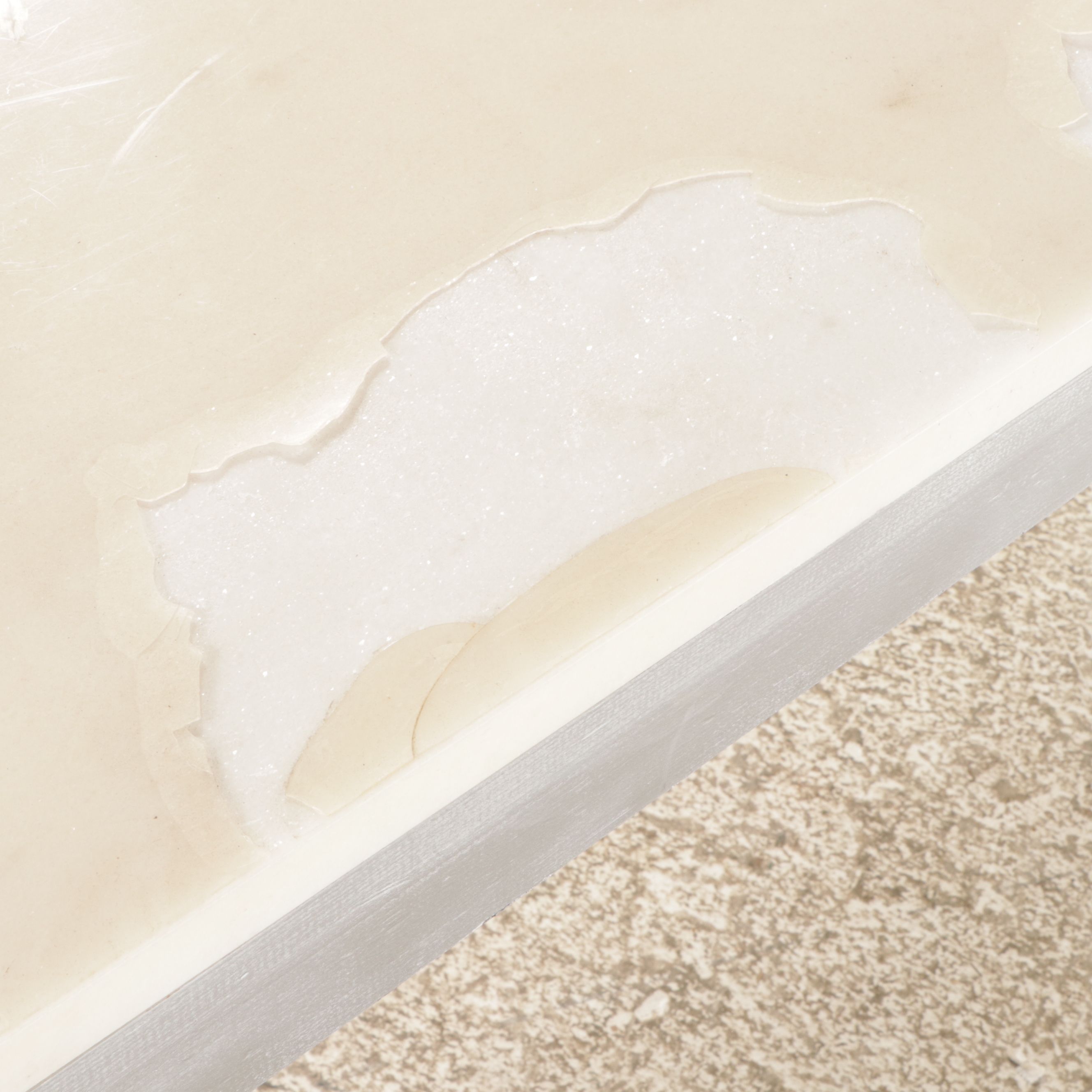 Gilded Wood and Faux Marble Console Table