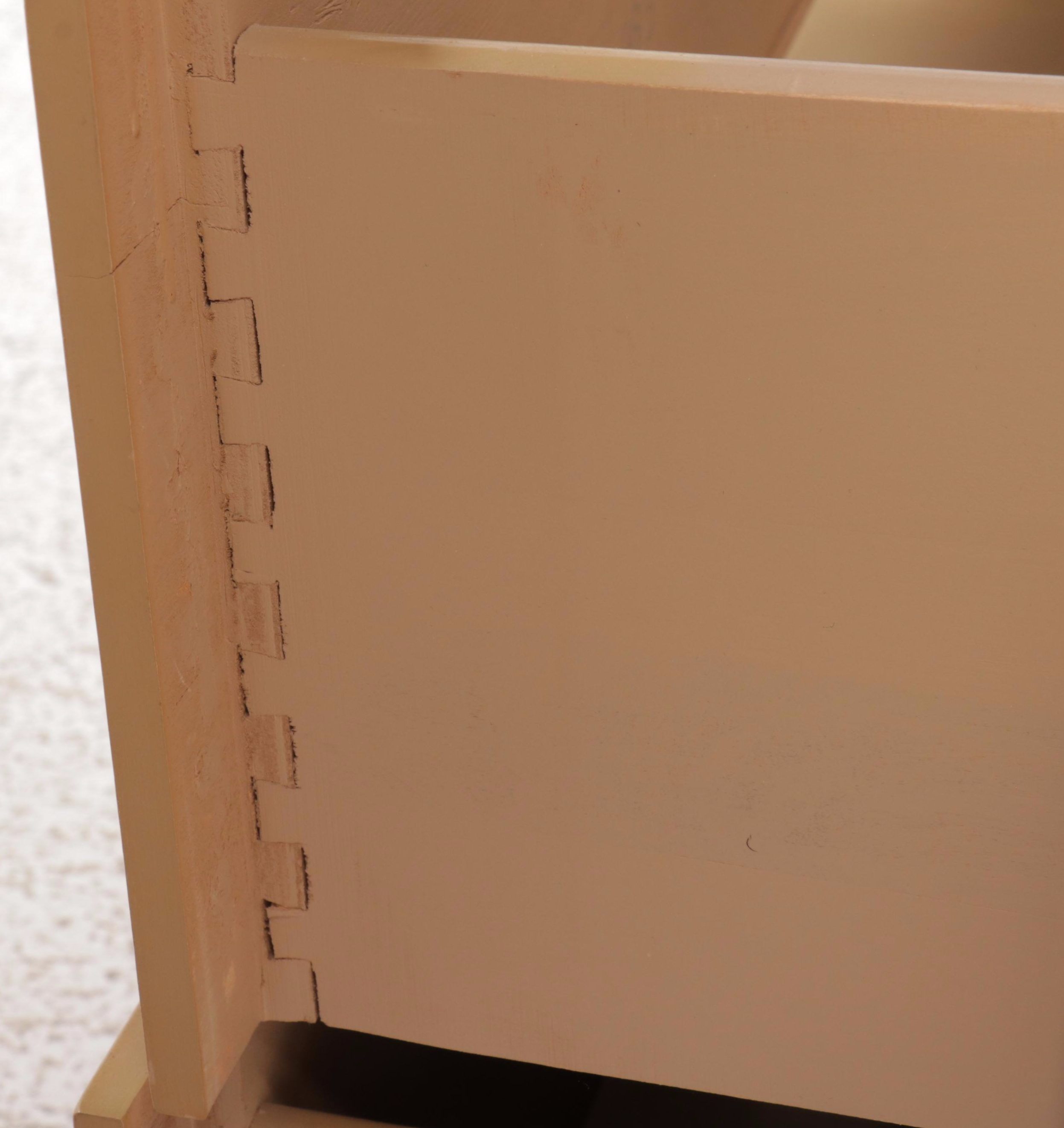 Mid Century Modern Maple Finish Storage Headboard