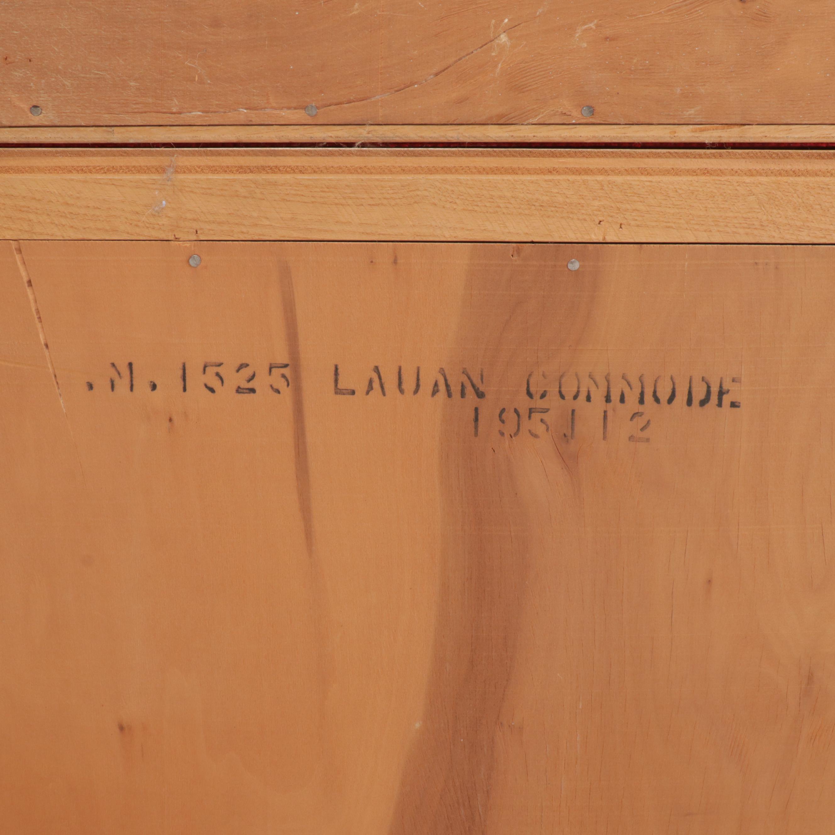 Mid Century Modern Maple Finish Storage Headboard