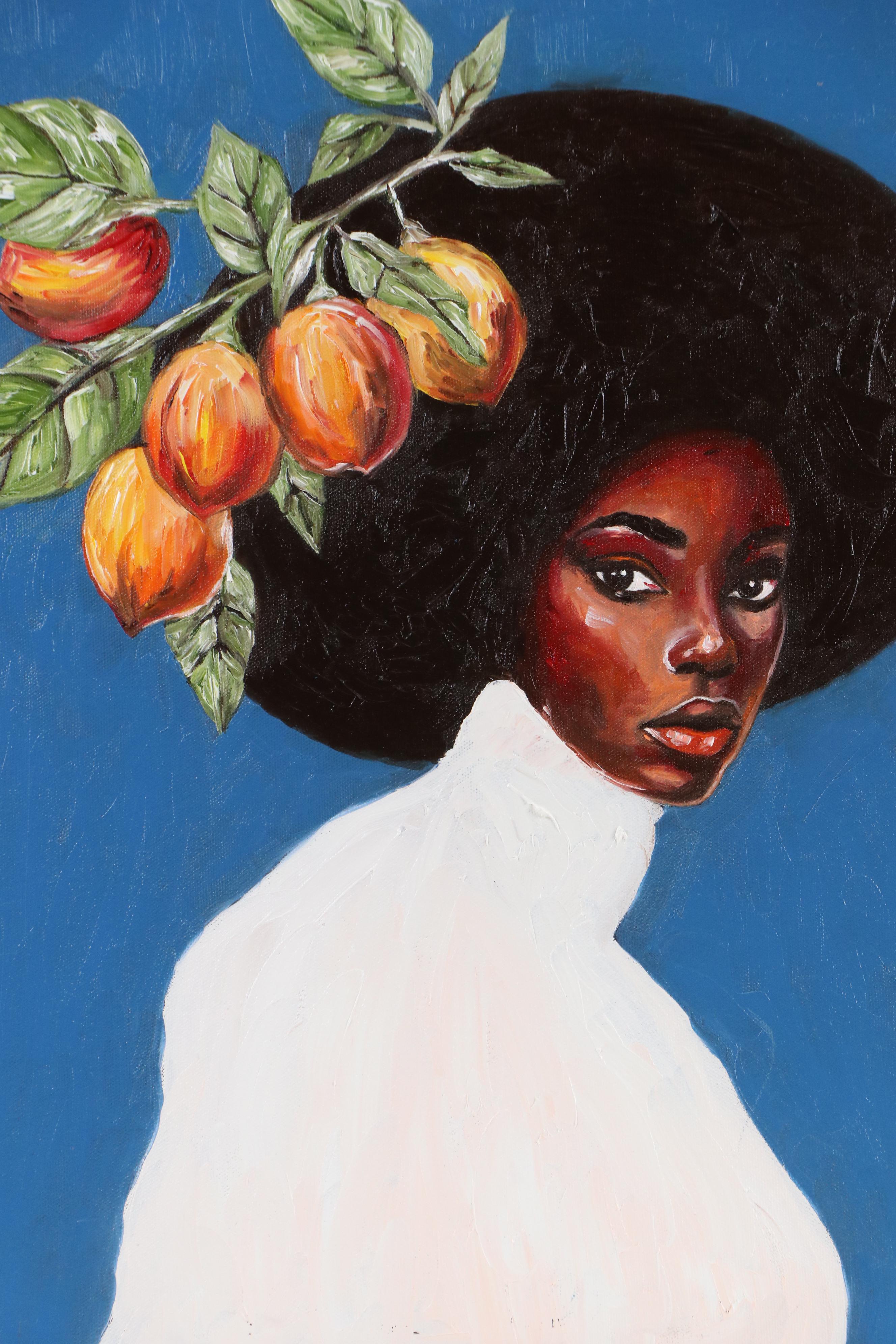 Oluwakemi Omowaire Oil Portrait "Ade Sewa II," 21st Century